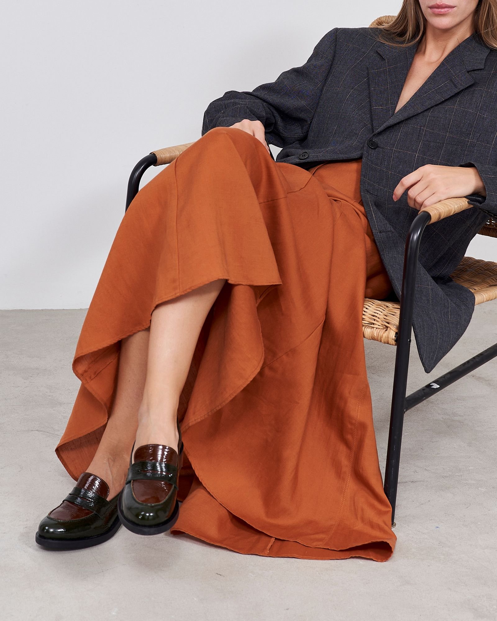 Темно-зеленые кожаные лоферы - Main image