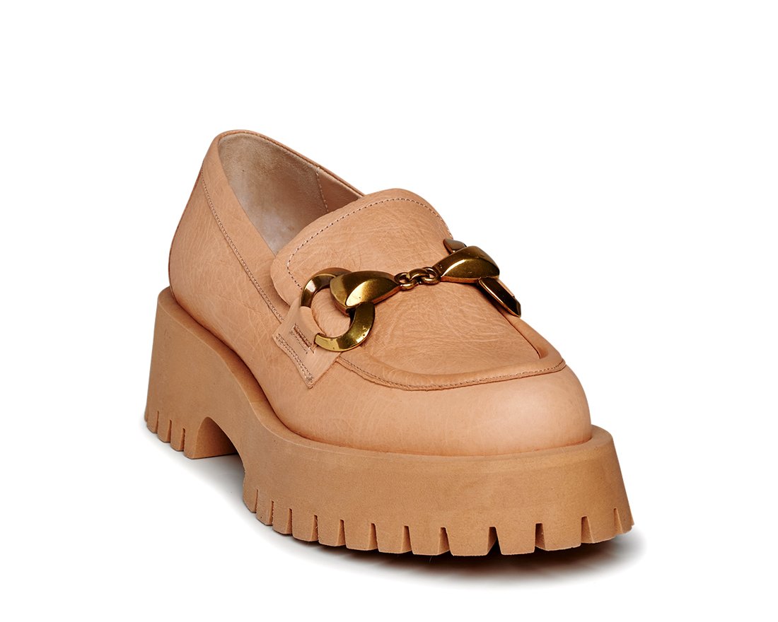 Бежевые кожаные лоферы - Image 2 of 5