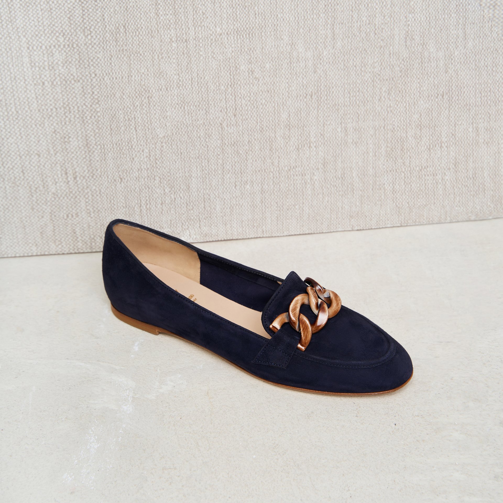 Темно-синие замшевые лоферы - Main image