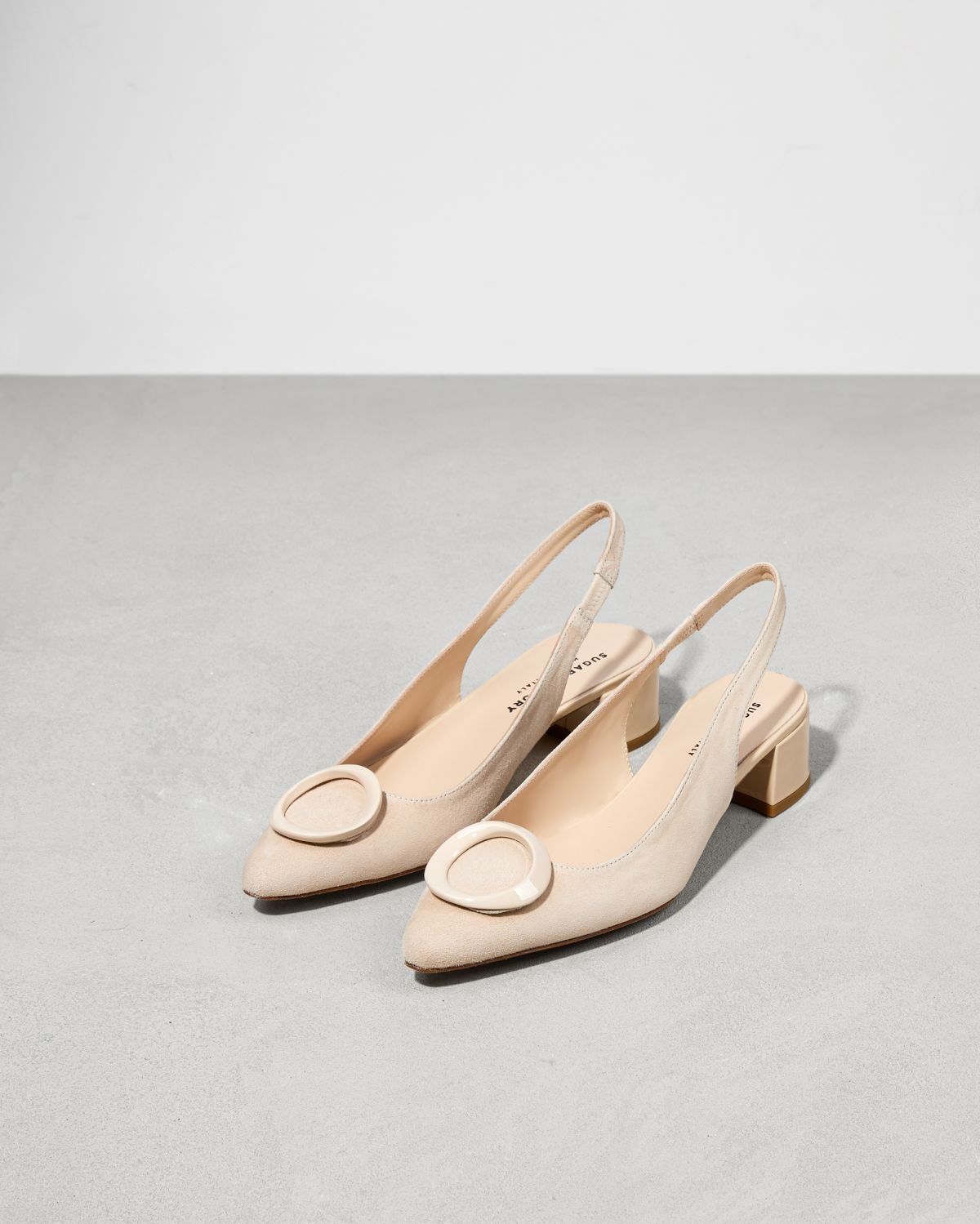 Светло-бежевые замшевые туфли - Image 3 of 7