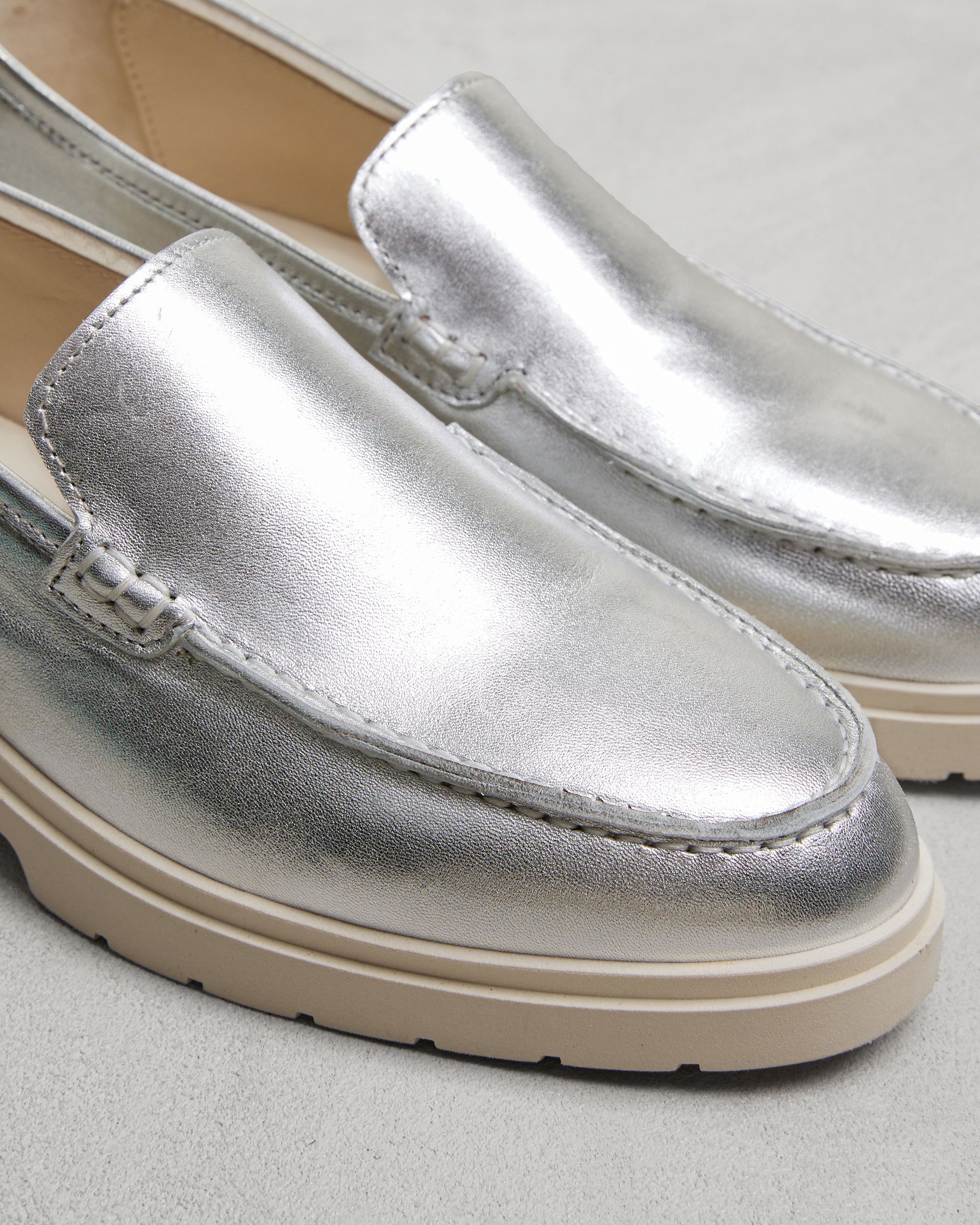 Серебряные кожаные лоферы - Image 4 of 6