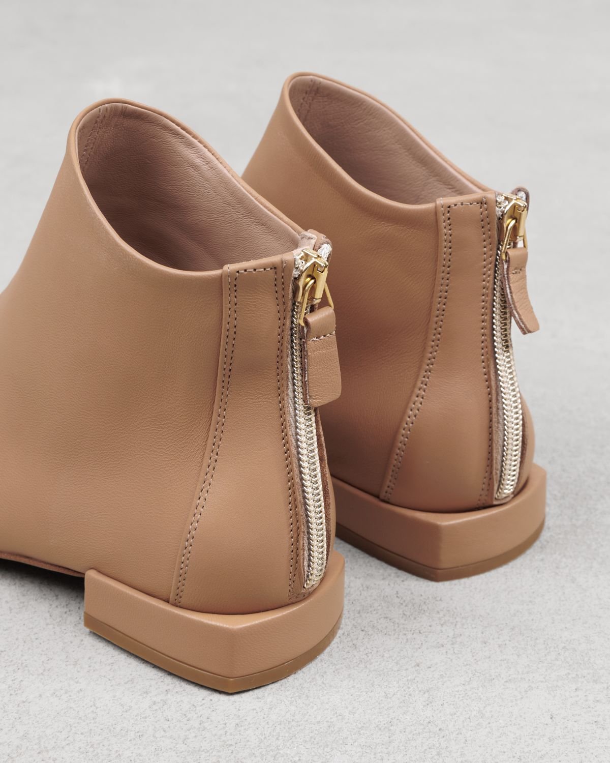 Бежевые кожаные ботильоны - Image 3 of 5