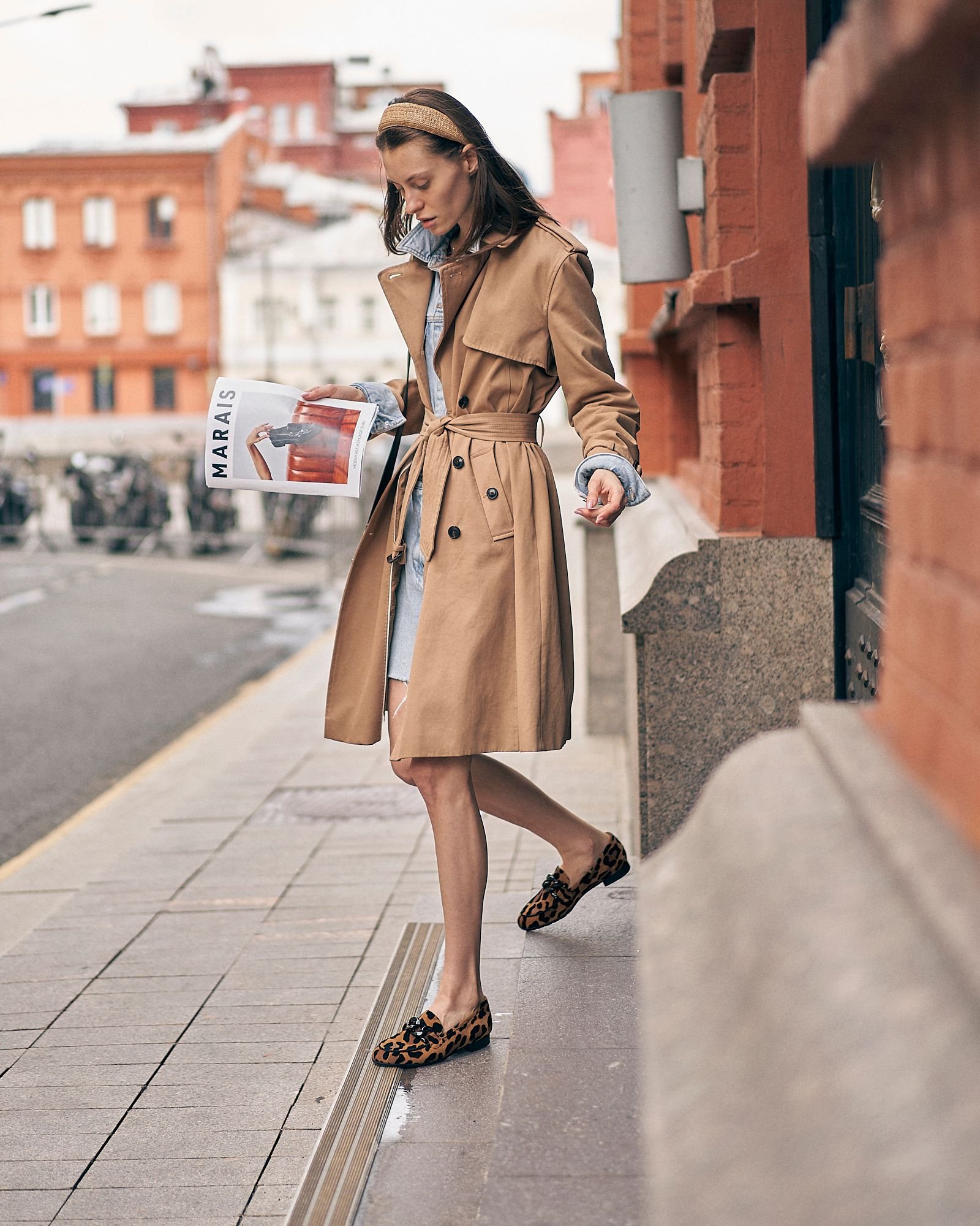 Леопардовые замшевые лоферы - Main image