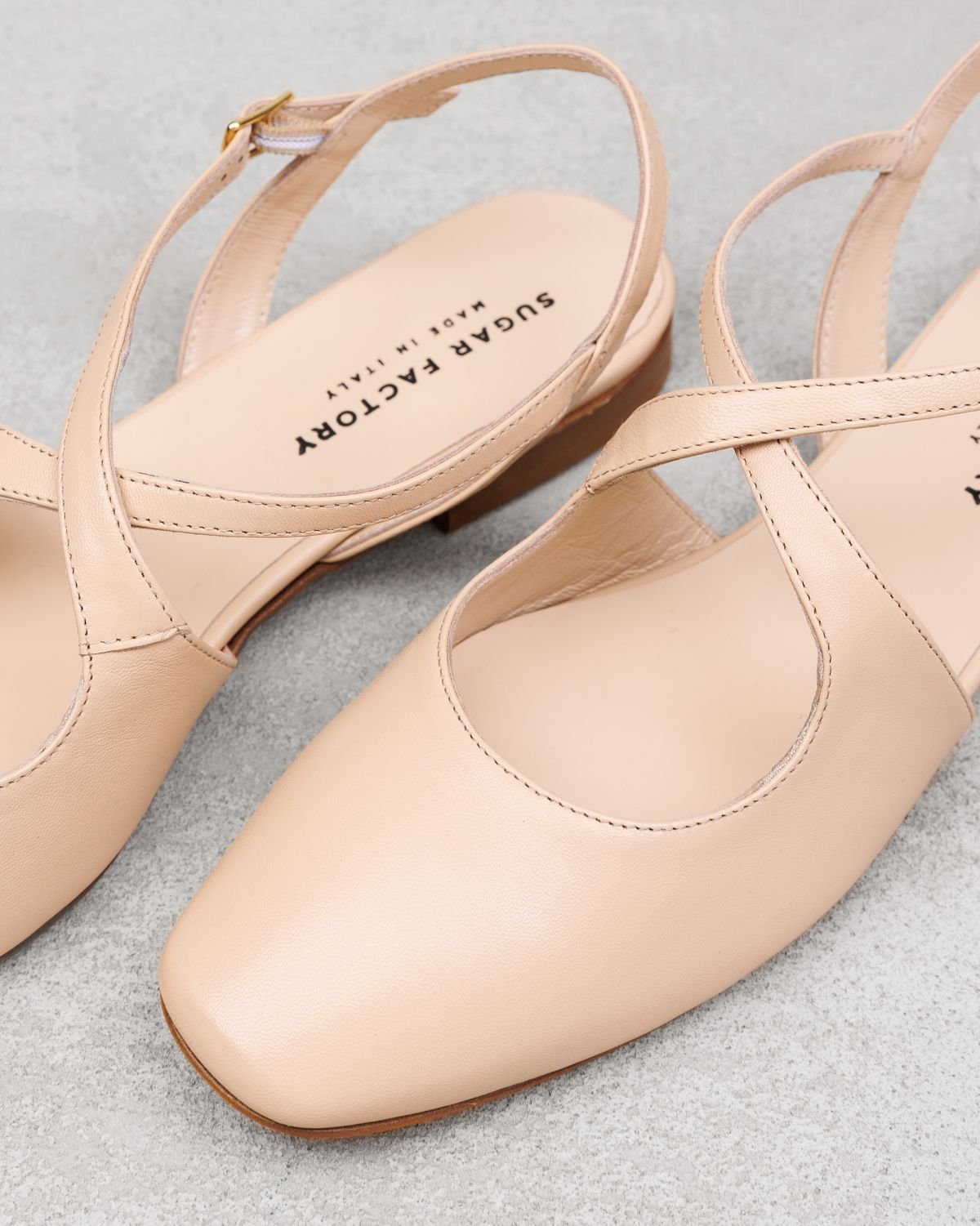 Светло-бежевые кожаные балетки - Image 4 of 6