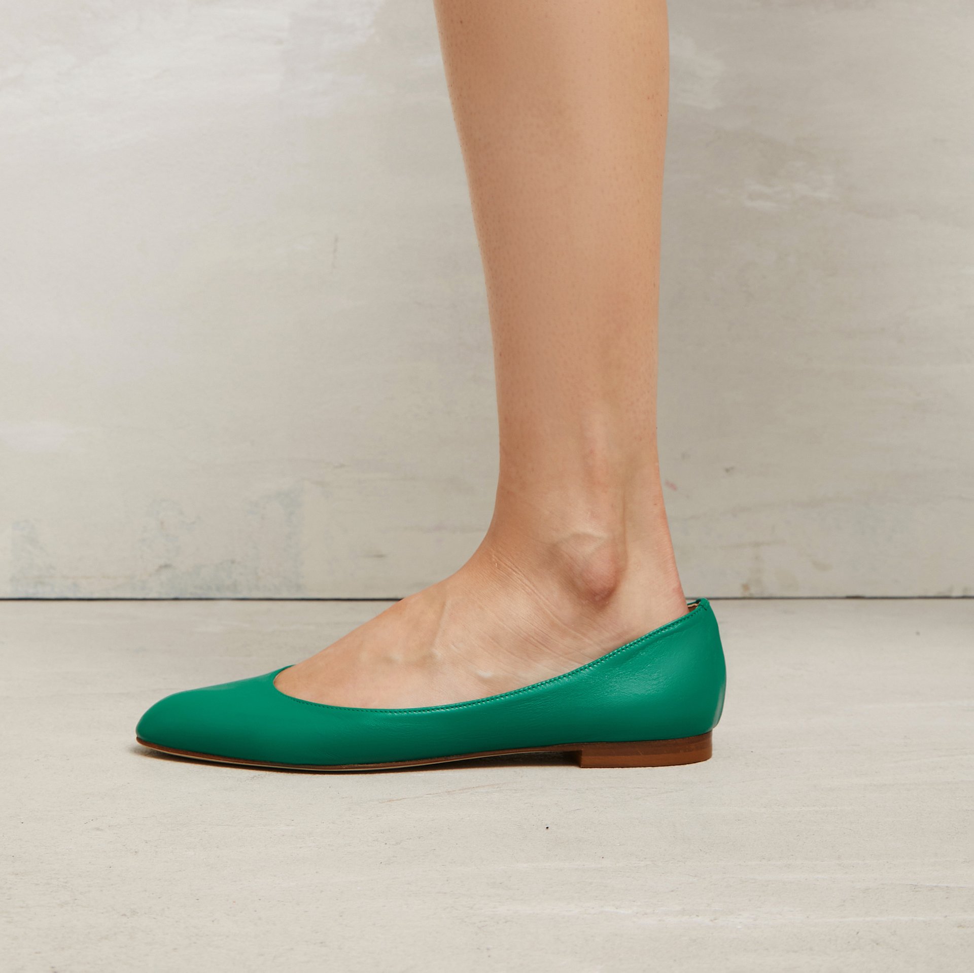 Бирюзовые кожаные балетки - Image 4 of 5