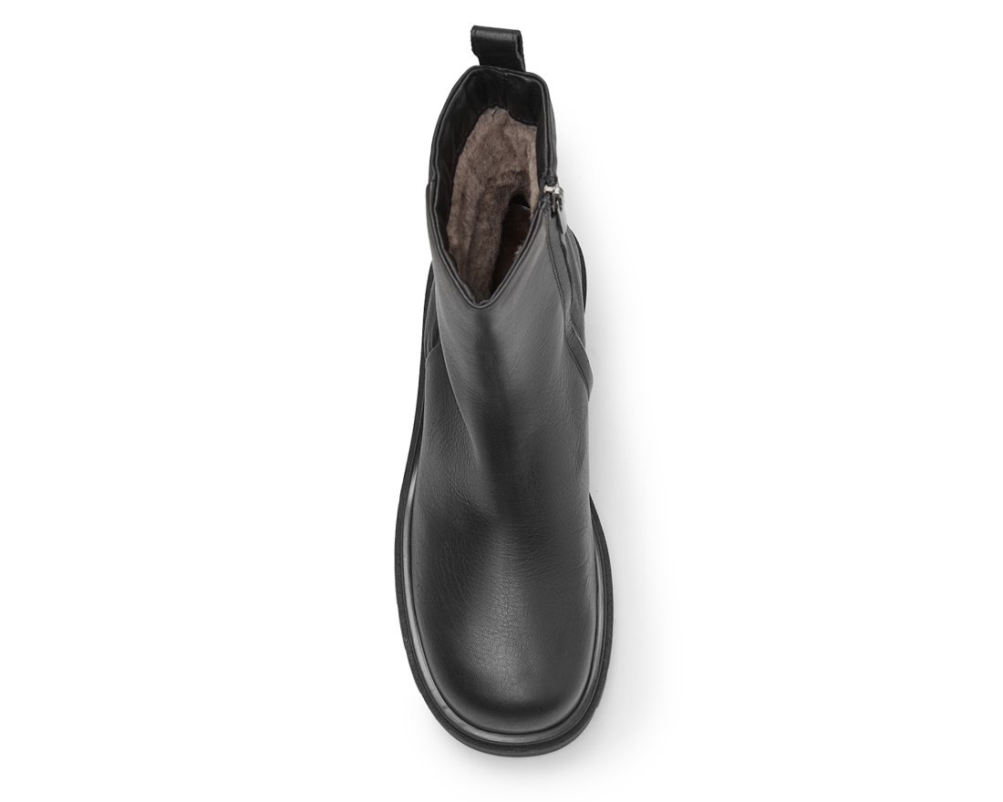 Зимние черные кожаные ботильоны - Image 4 of 5