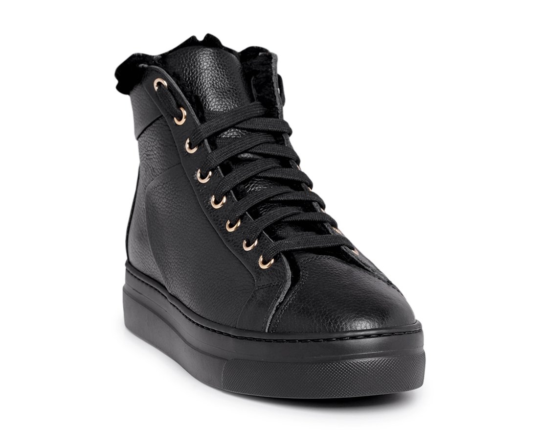 Зимние черные кожаные кеды - Image 2 of 4