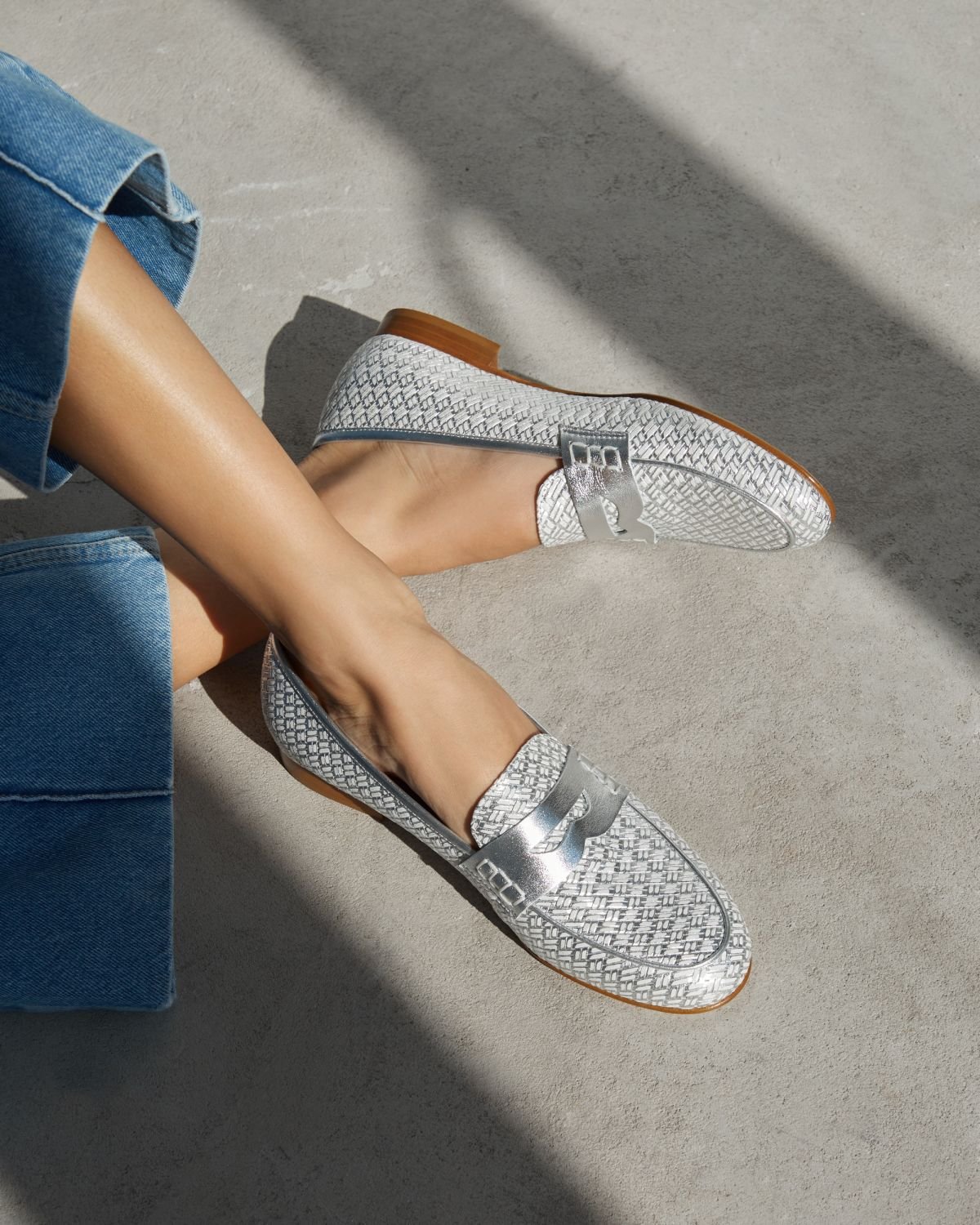 Серебряные кожаные лоферы - Image 5 of 6