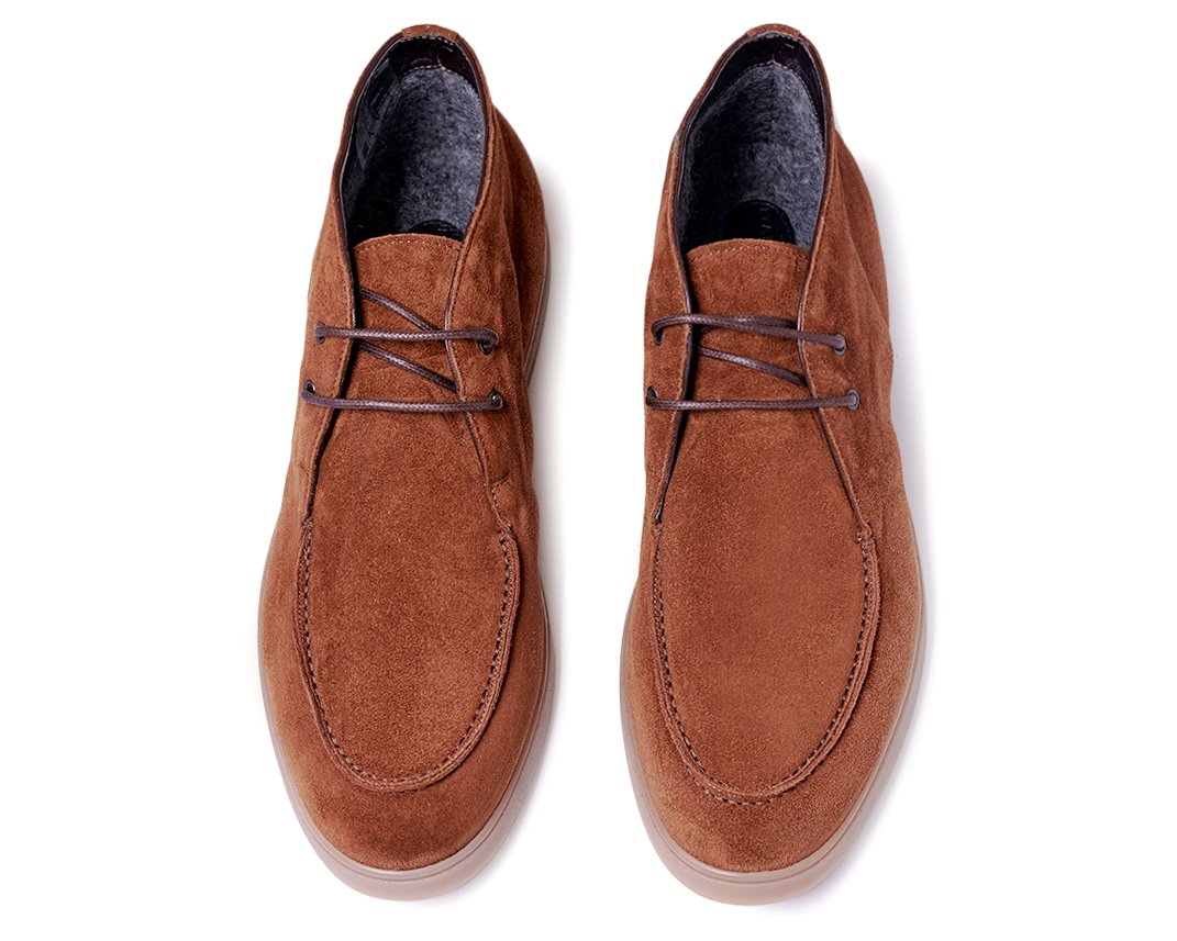 Мужские утепленные коричневые замшевые ботинки - Image 3 of 4