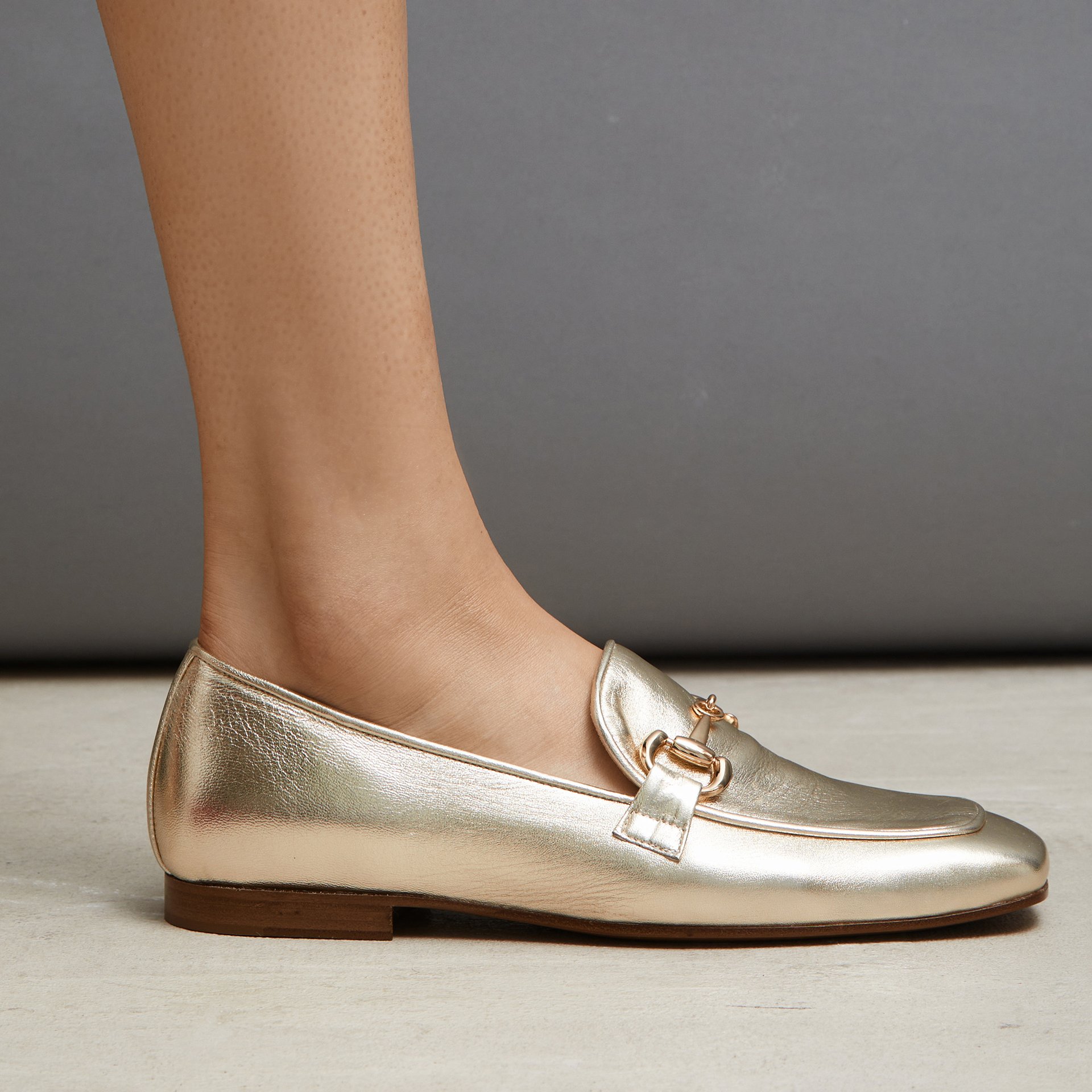 Платиновые кожаные лоферы - Image 4 of 4