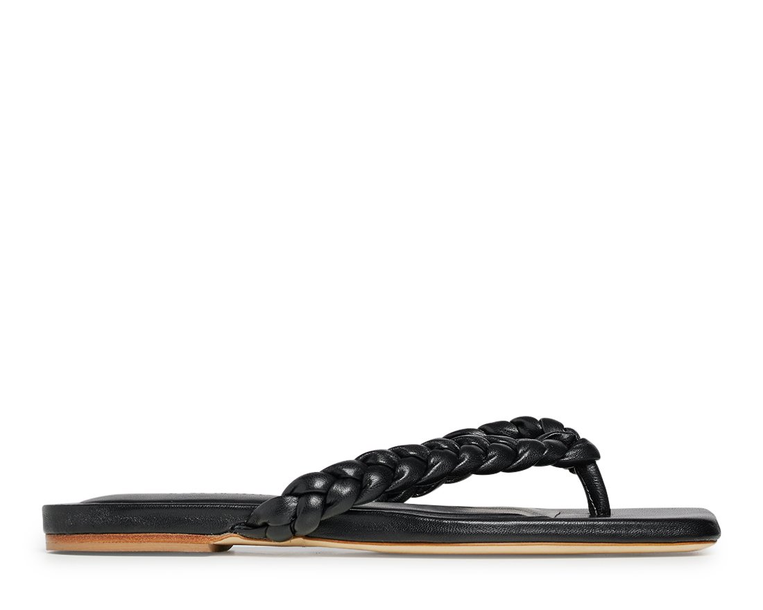 Черные кожаные шлепанцы - Main image