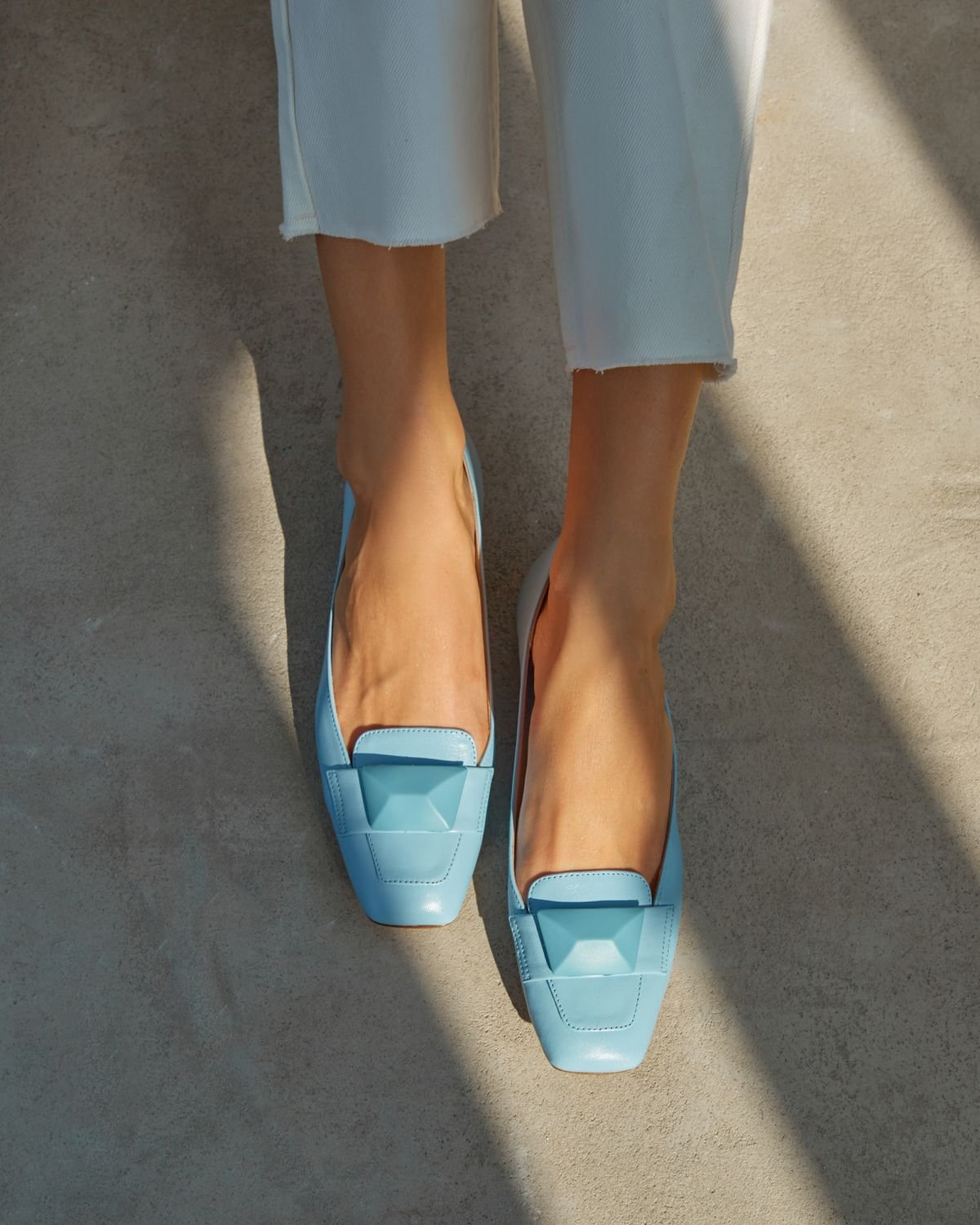 Голубые кожаные балетки - Image 6 of 6