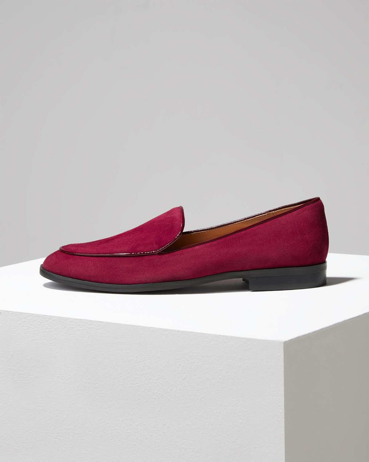 Бордовые замшевые лоферы - Main image