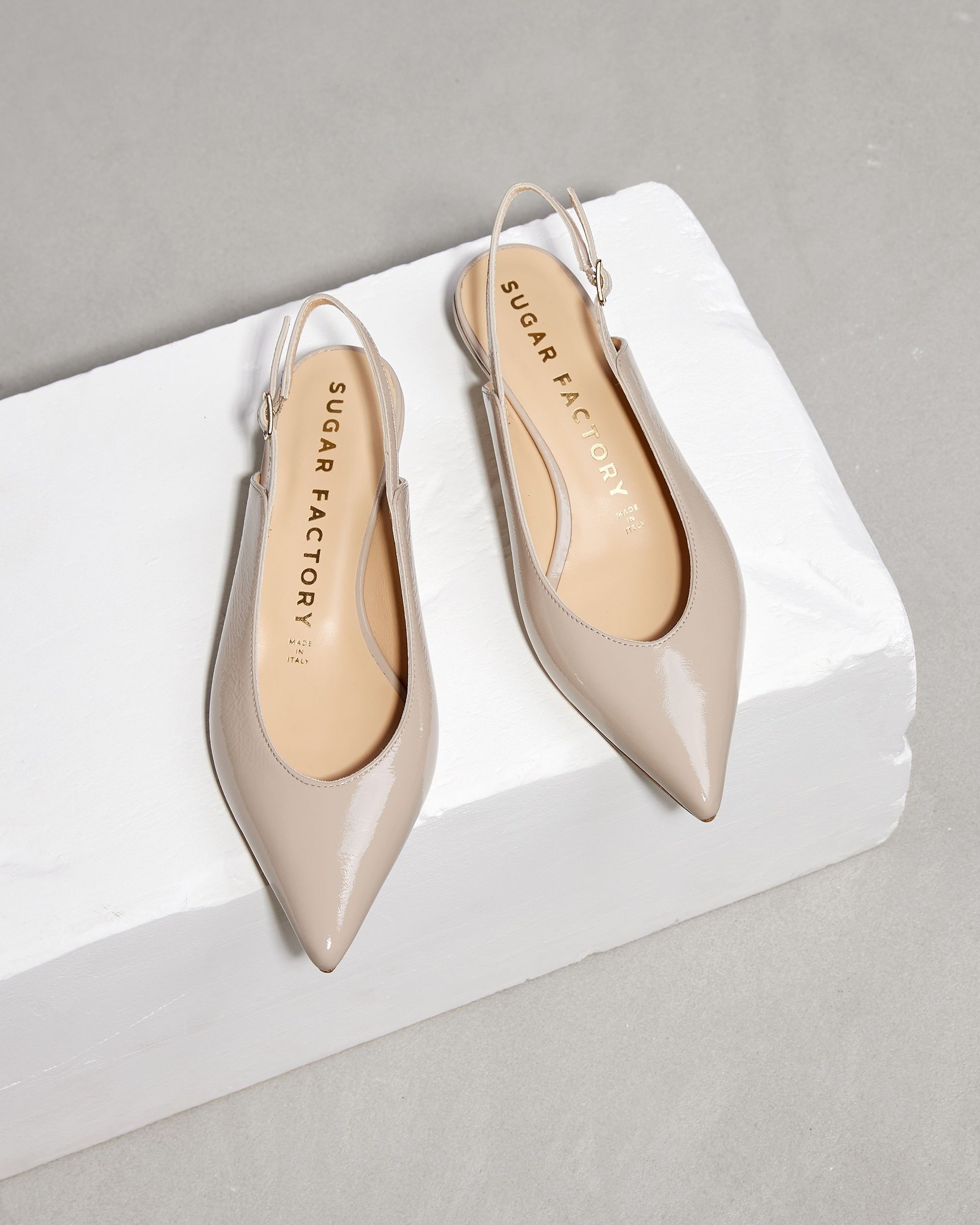 Серо-бежевые кожаные туфли - Image 2 of 4