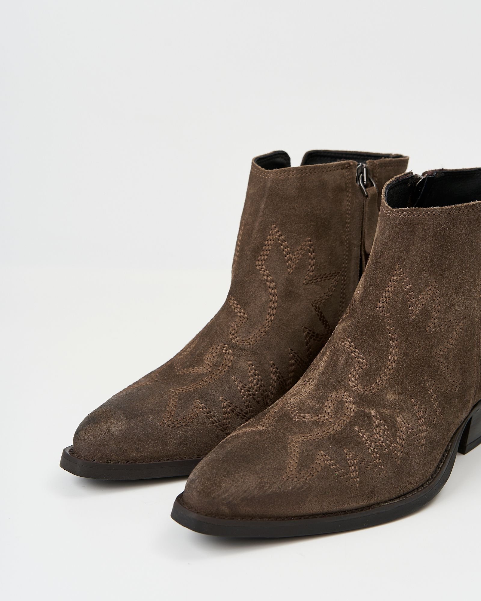 Коричневые замшевые казаки - Image 4 of 6