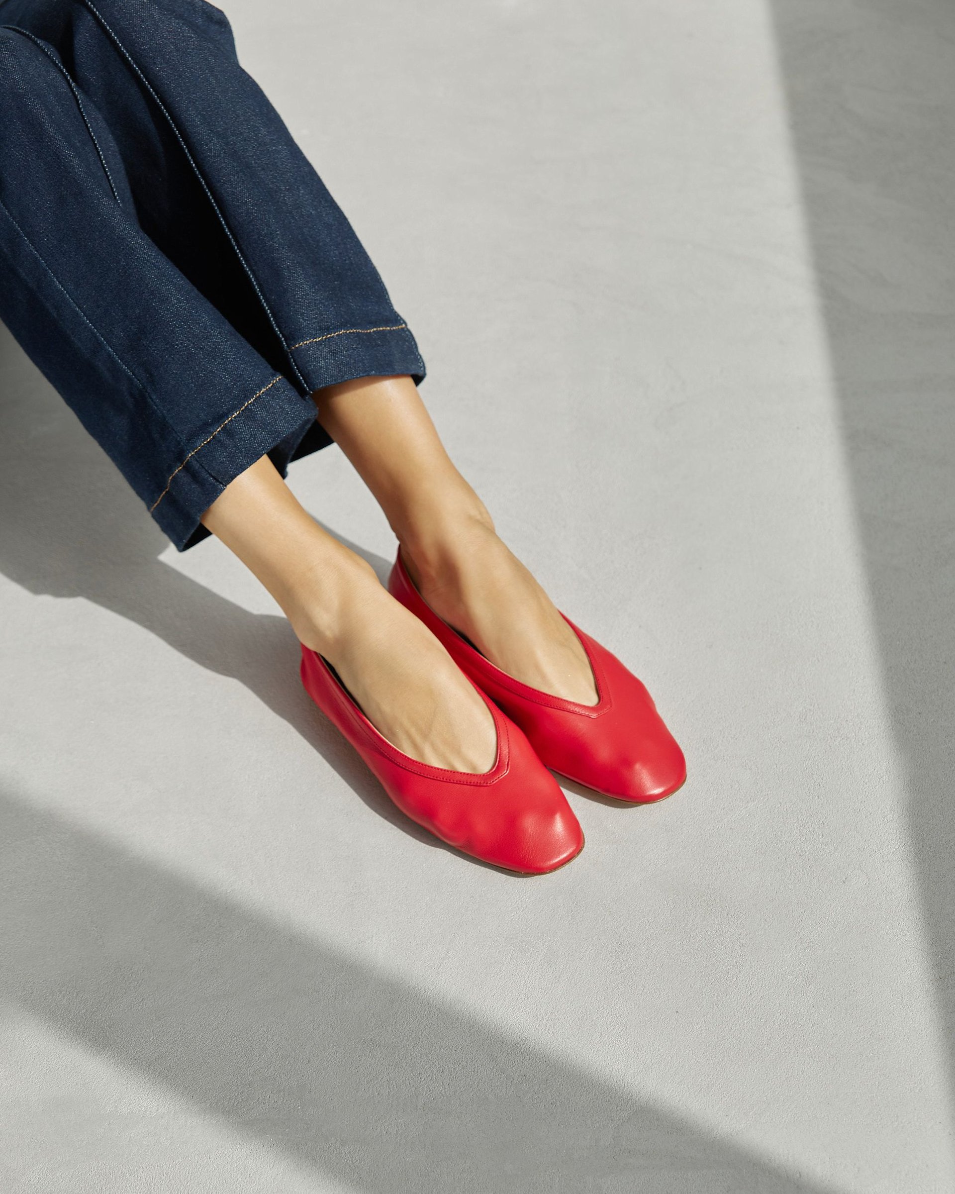 Красные кожаные балетки - Image 5 of 5