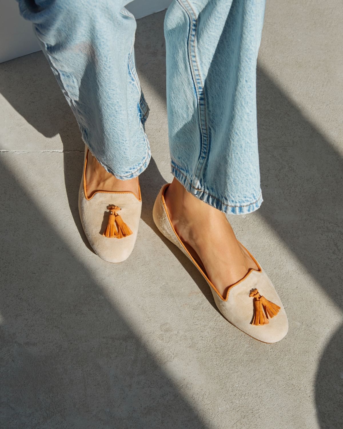 Светло-бежевые замшевые лоферы - Image 5 of 5