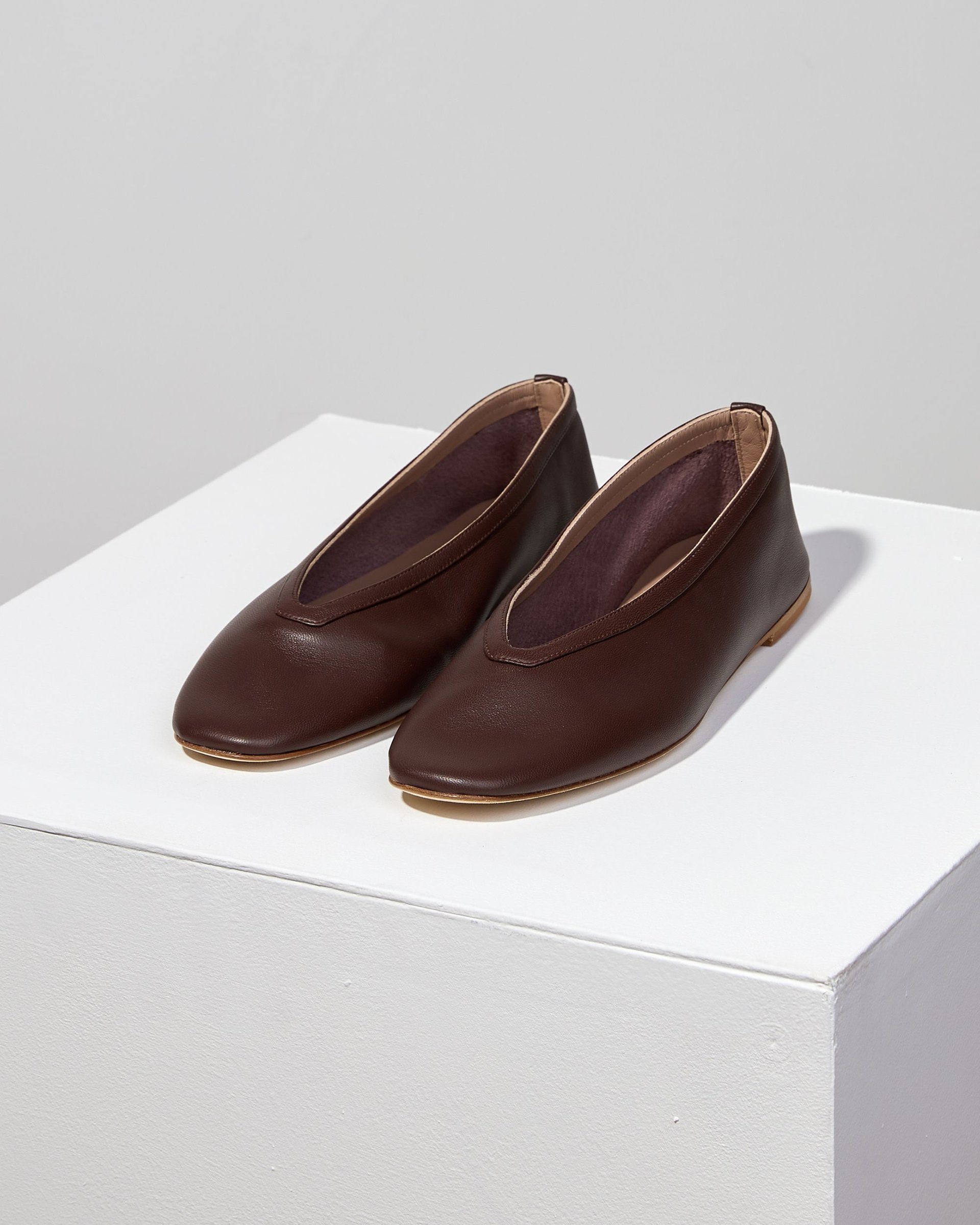 Коричневые кожаные балетки - Image 3 of 6