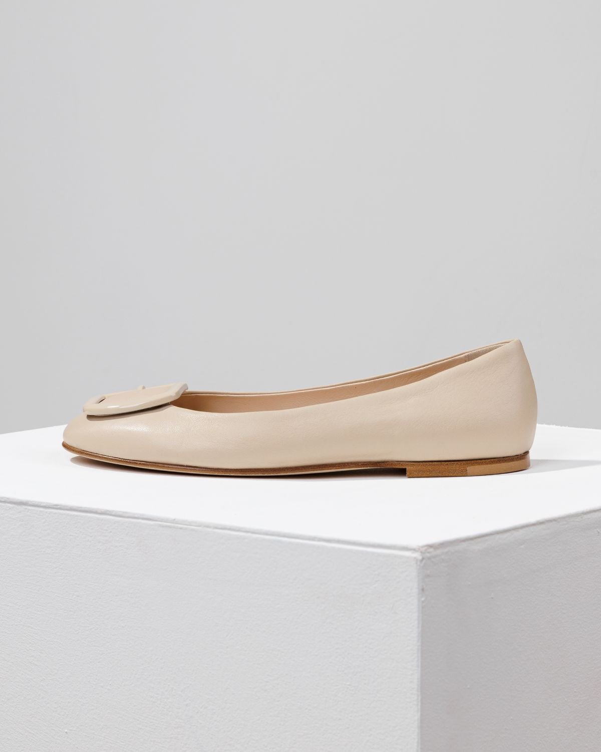 Бежевые кожаные балетки - Main image