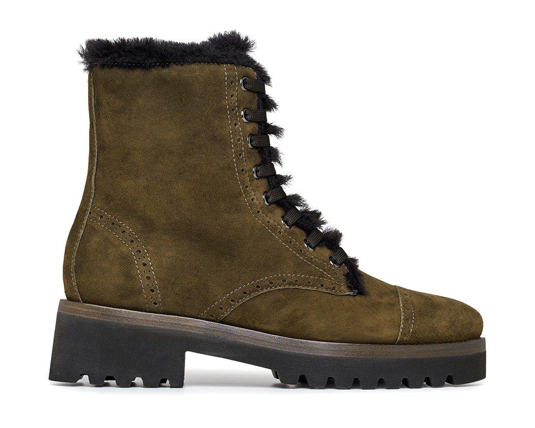 Зимние зеленые замшевые ботинки - Main image