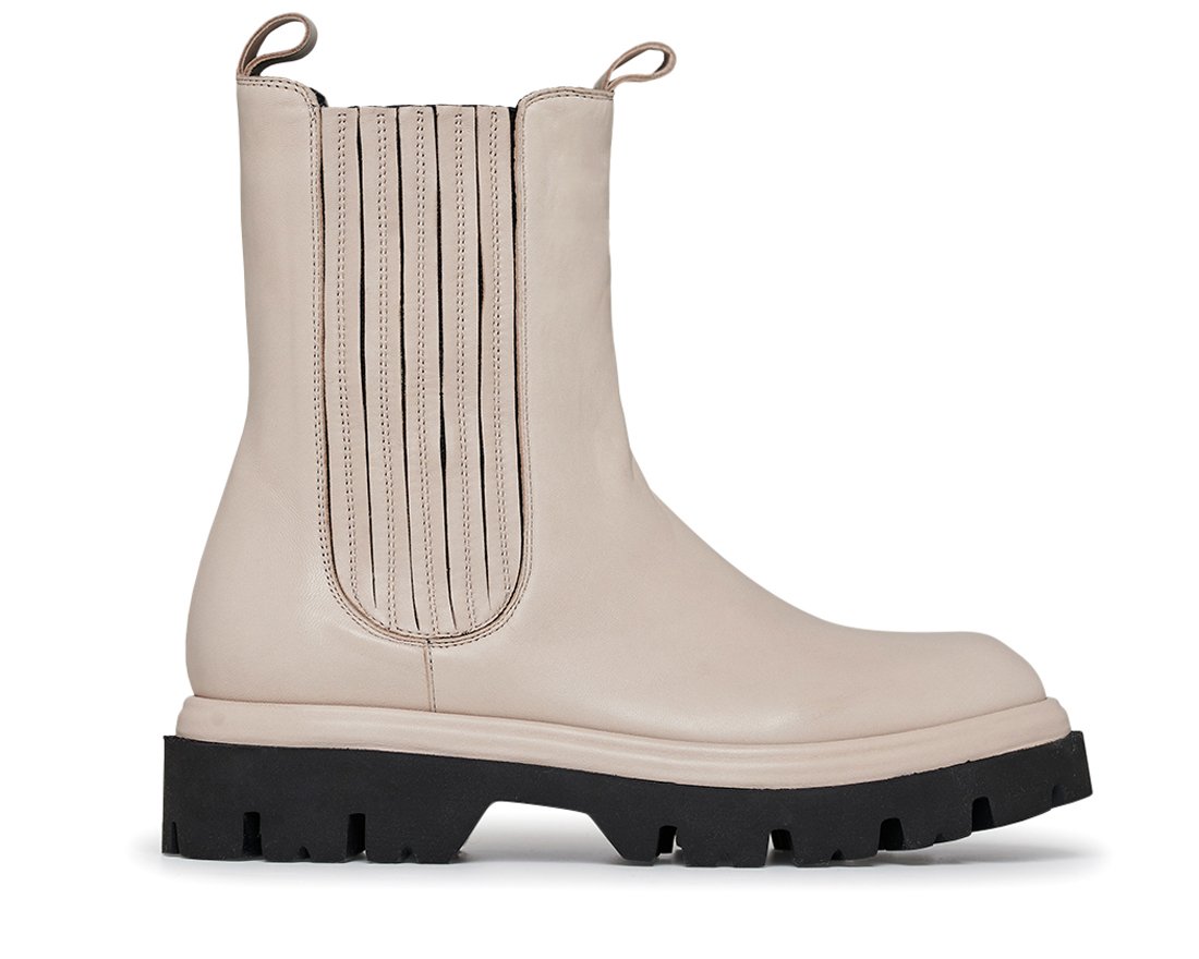 Бежевые кожаные челси - Main image