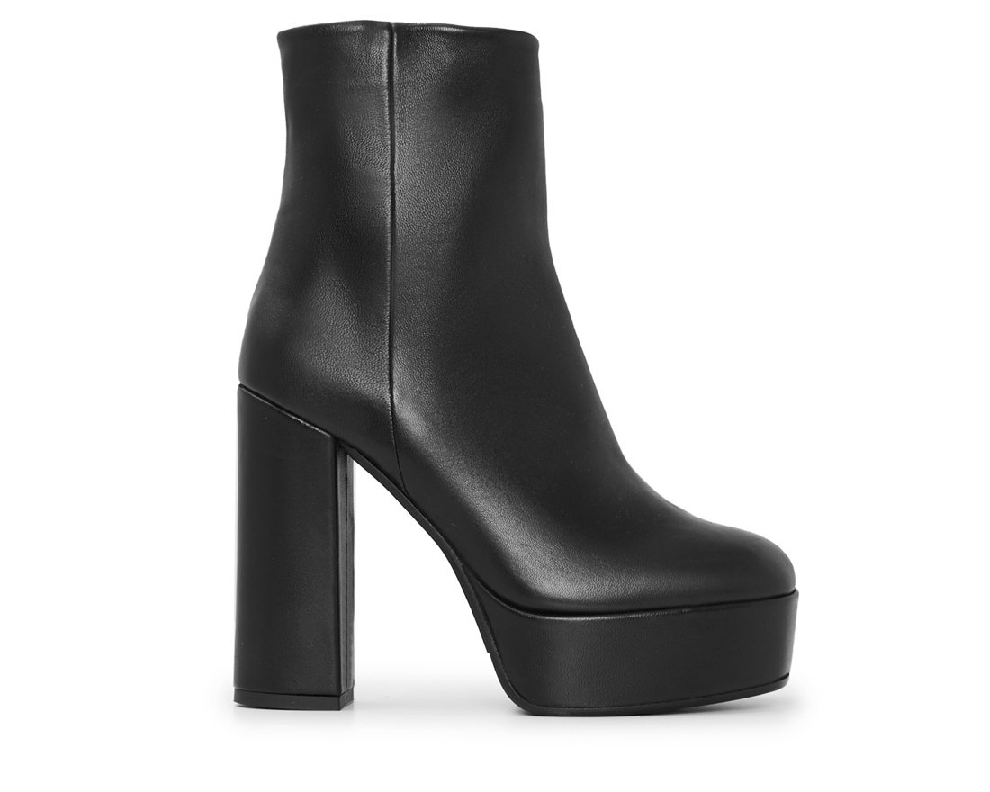 Черные кожаные ботильоны - Main image