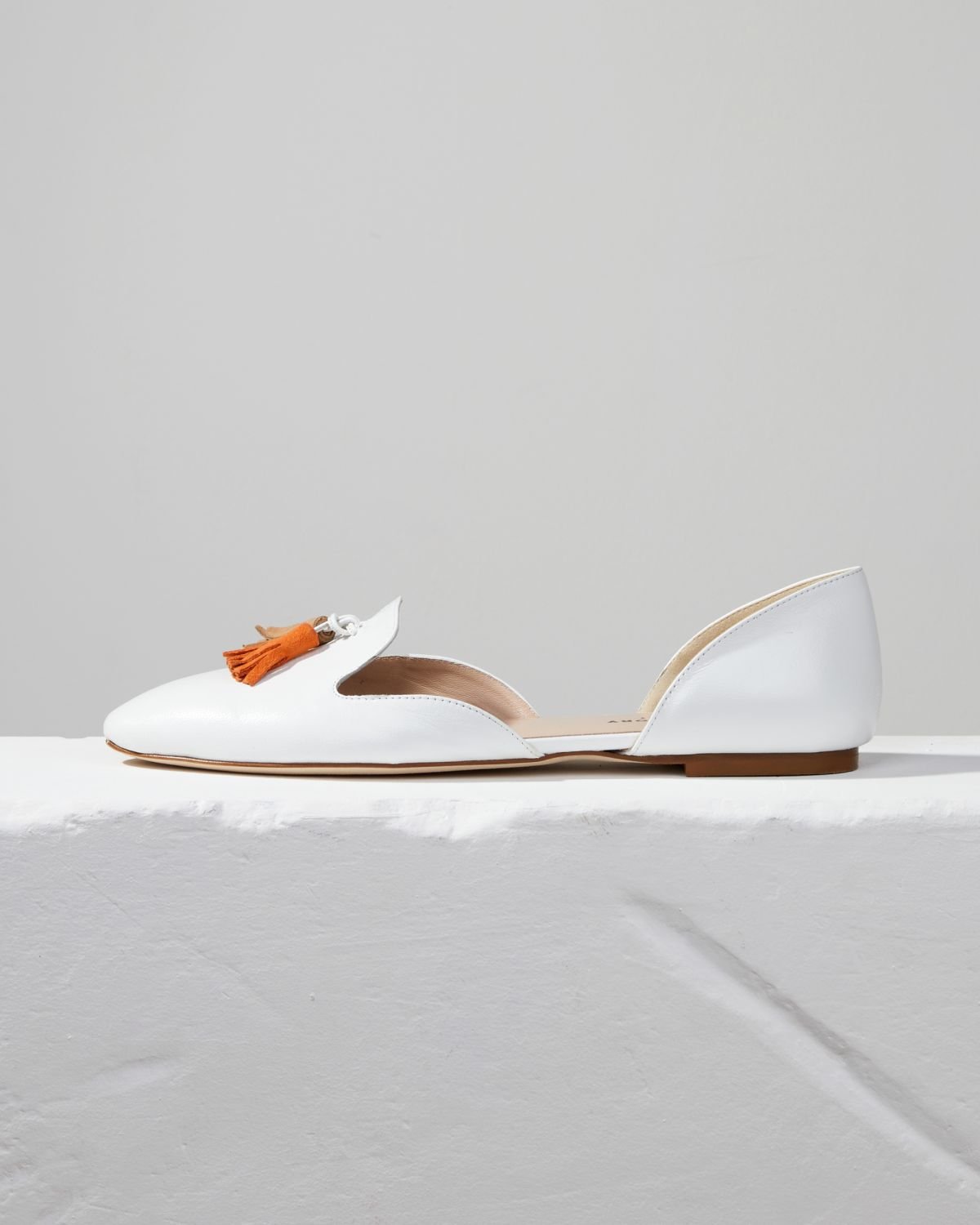 Белые кожаные балетки - Main image