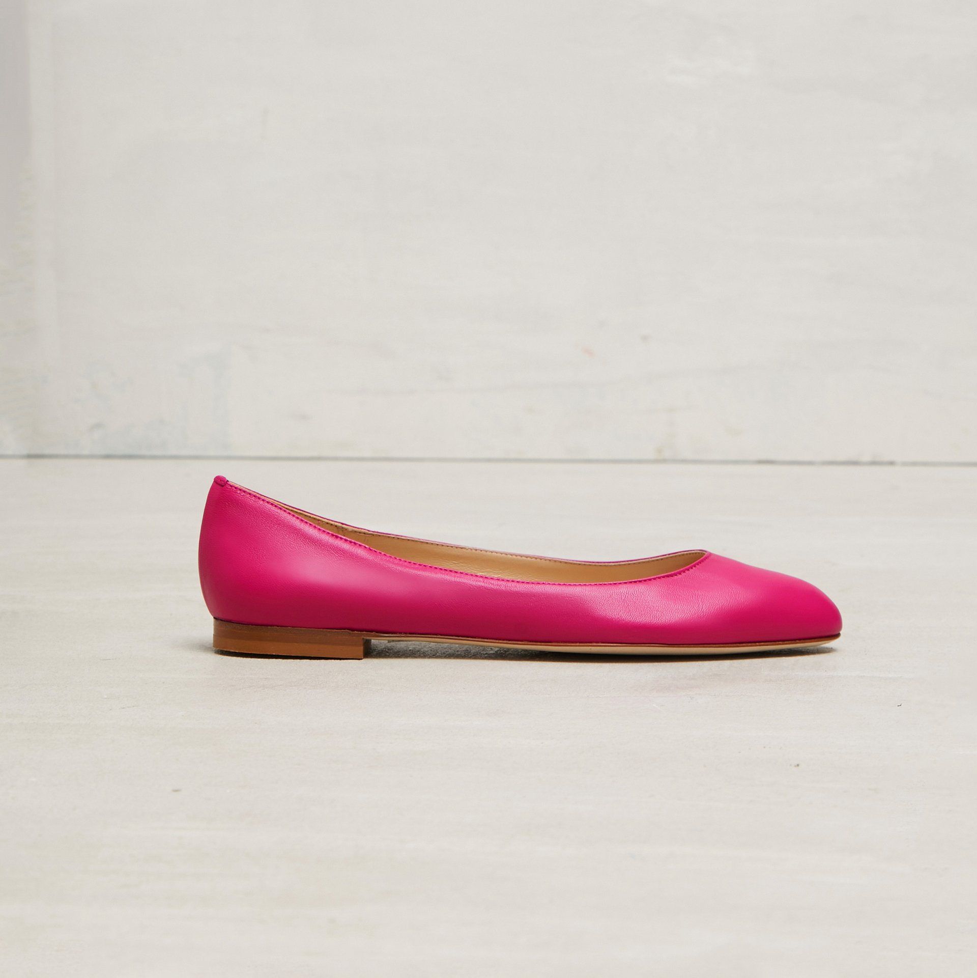 Розовые кожаные балетки - Main image