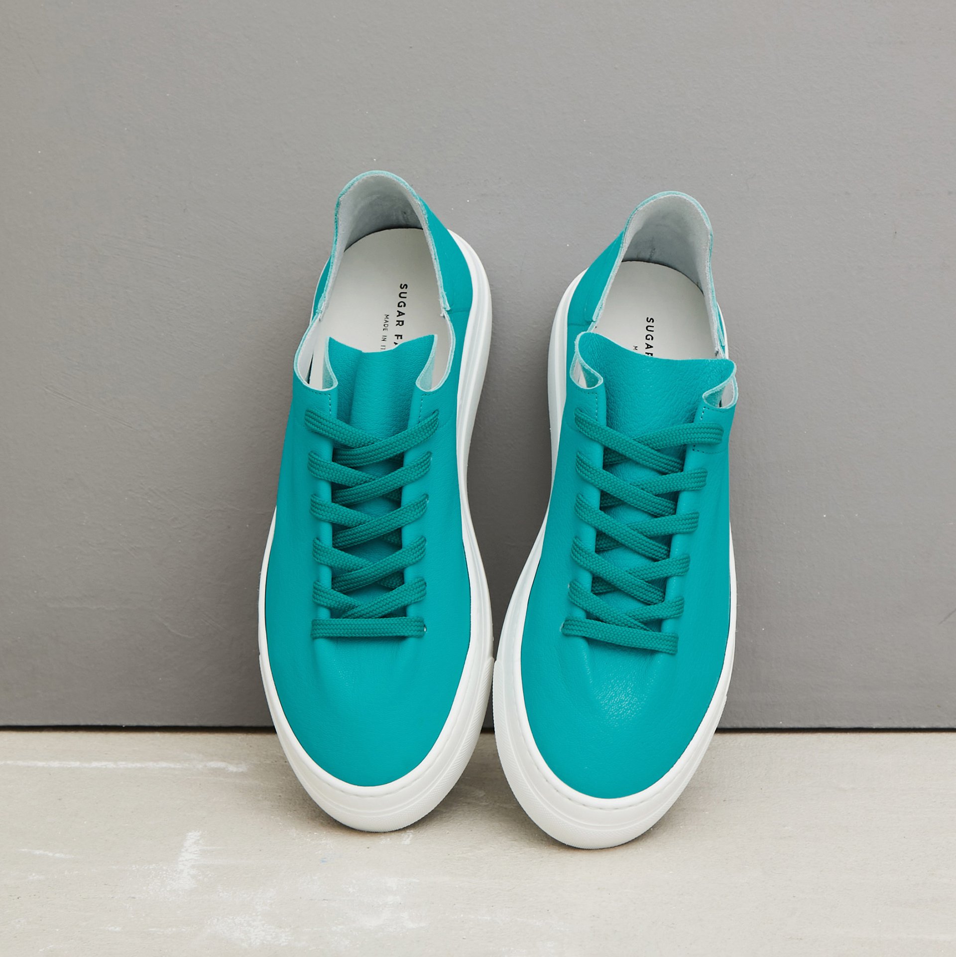 Бирюзовые кожаные кеды - Image 2 of 4