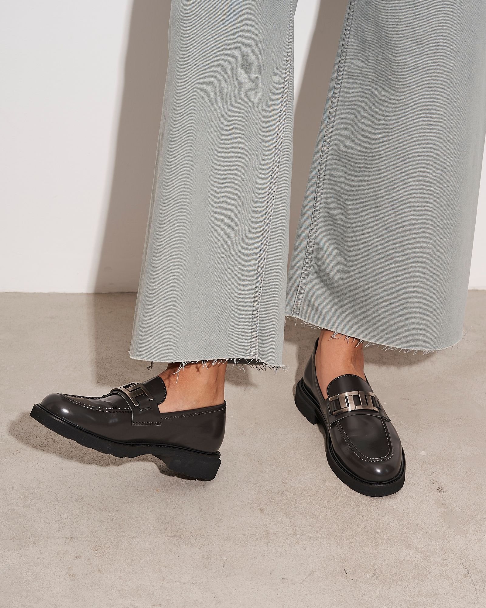 Серые кожаные лоферы - Image 2 of 7