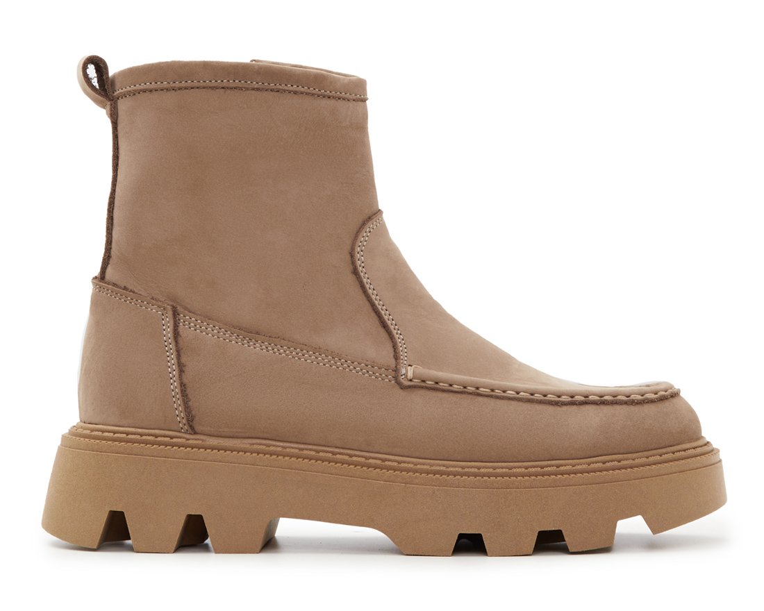 Бежевые ботинки из нубука - Main image