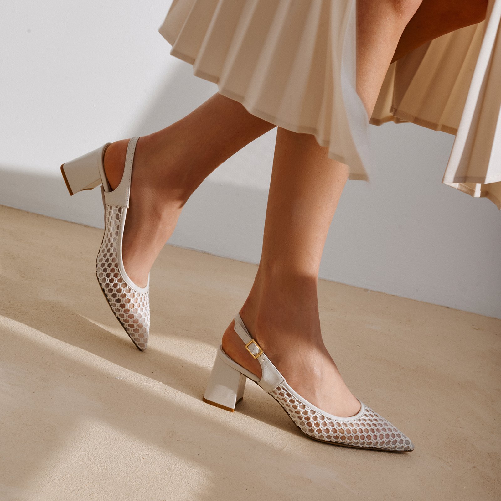 Белые текстильные туфли - Image 5 of 5