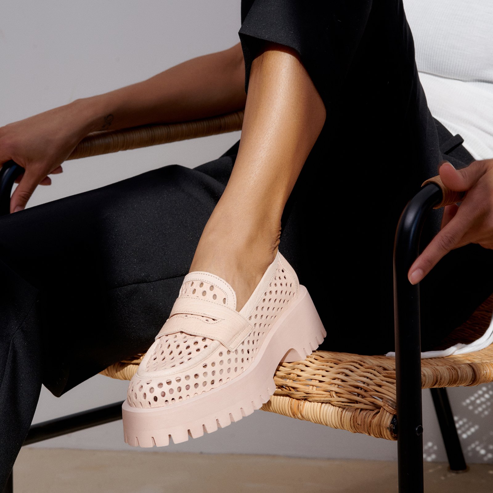 Бежевые кожаные лоферы - Image 5 of 5