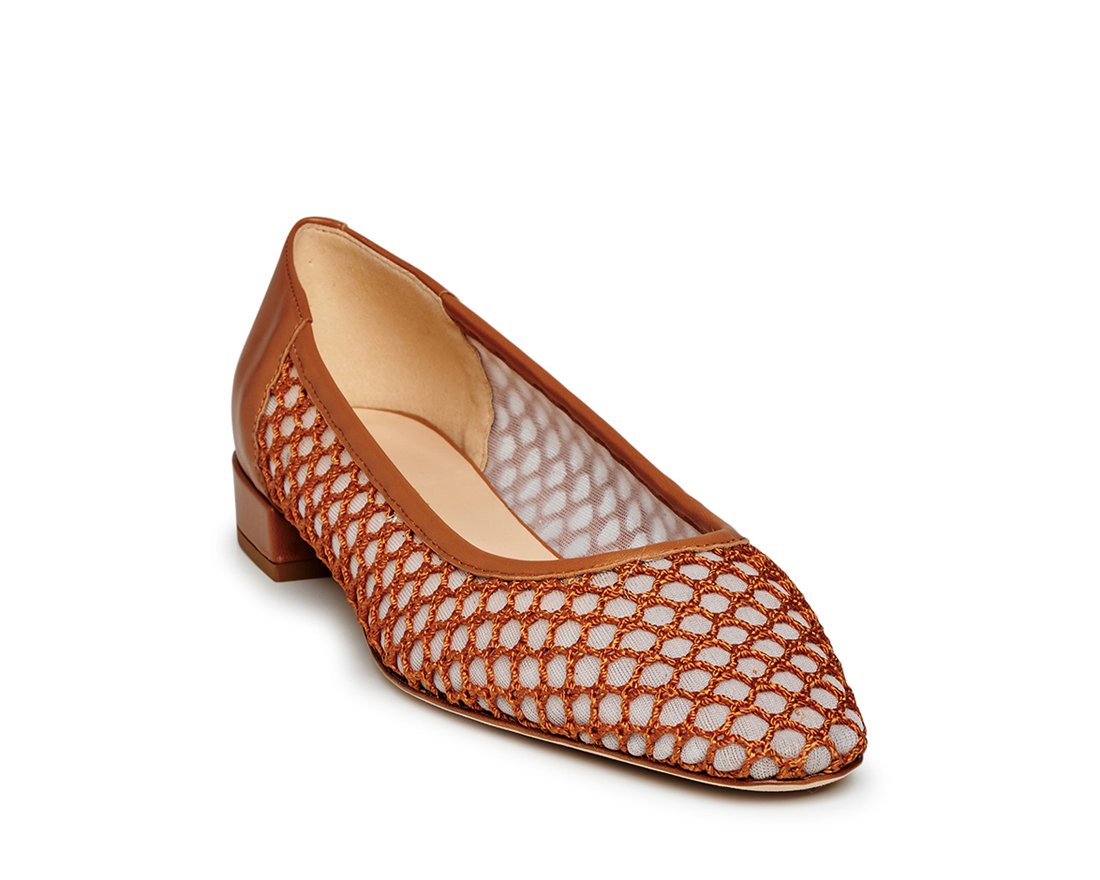 Коричневые текстильные балетки - Image 2 of 5