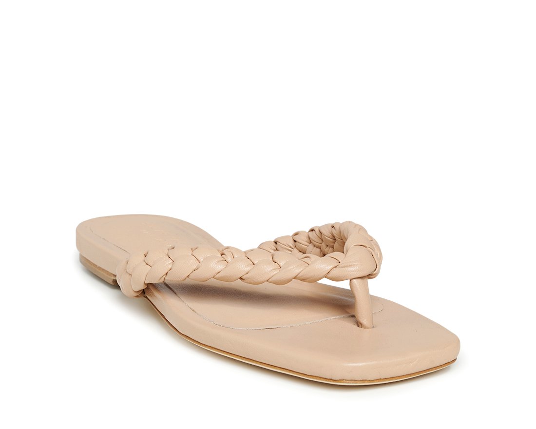 Бежевые кожаные шлепанцы - Image 3 of 5