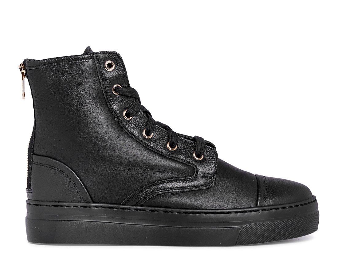 Зимние черные кожаные ботинки - Main image