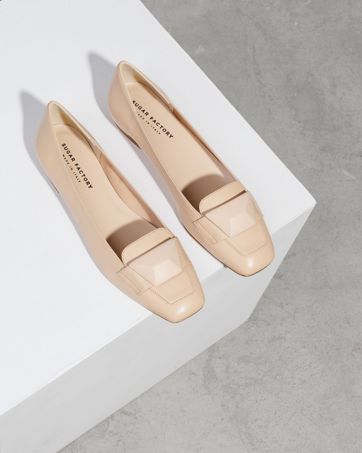 Светло-бежевые кожаные балетки - Image 2 of 6