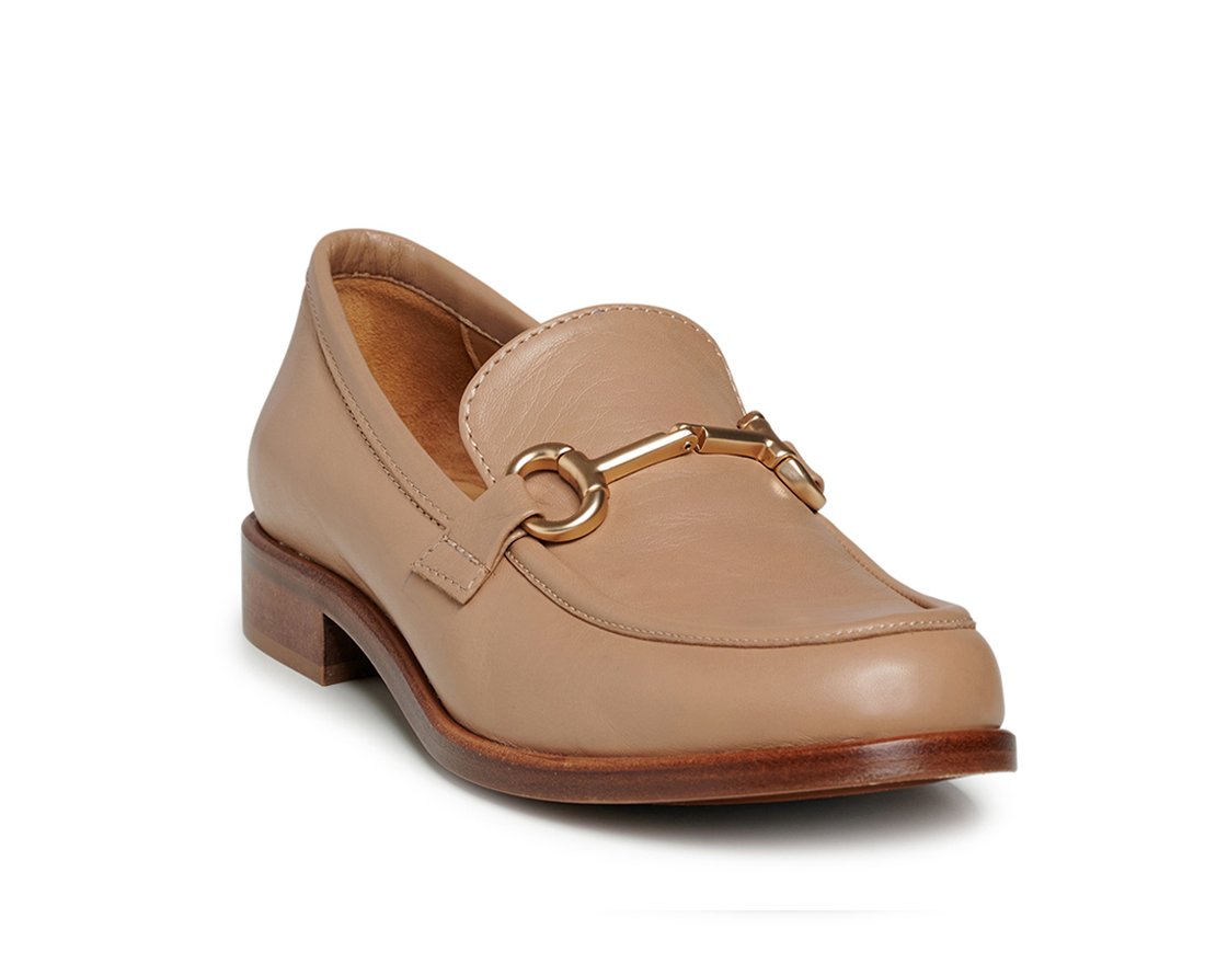 Бежевые кожаные лоферы - Image 2 of 5