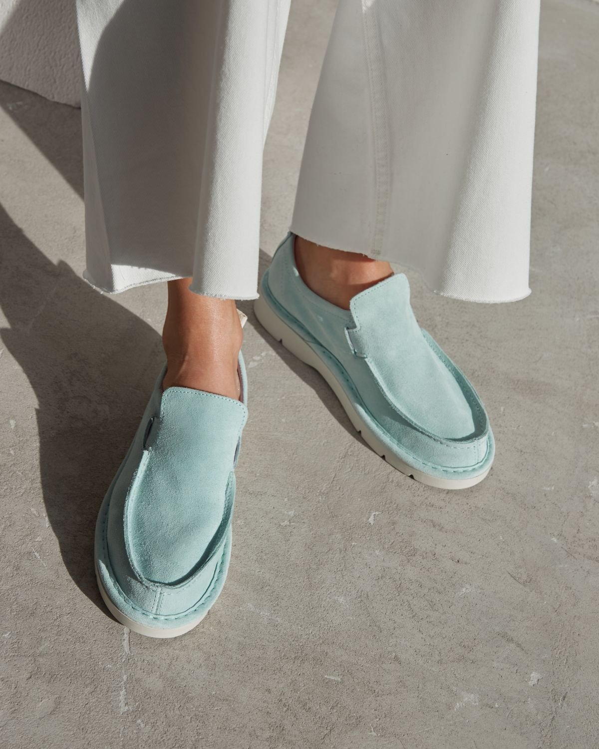 Светло-бирюзовые замшевые мокасины - Image 6 of 6