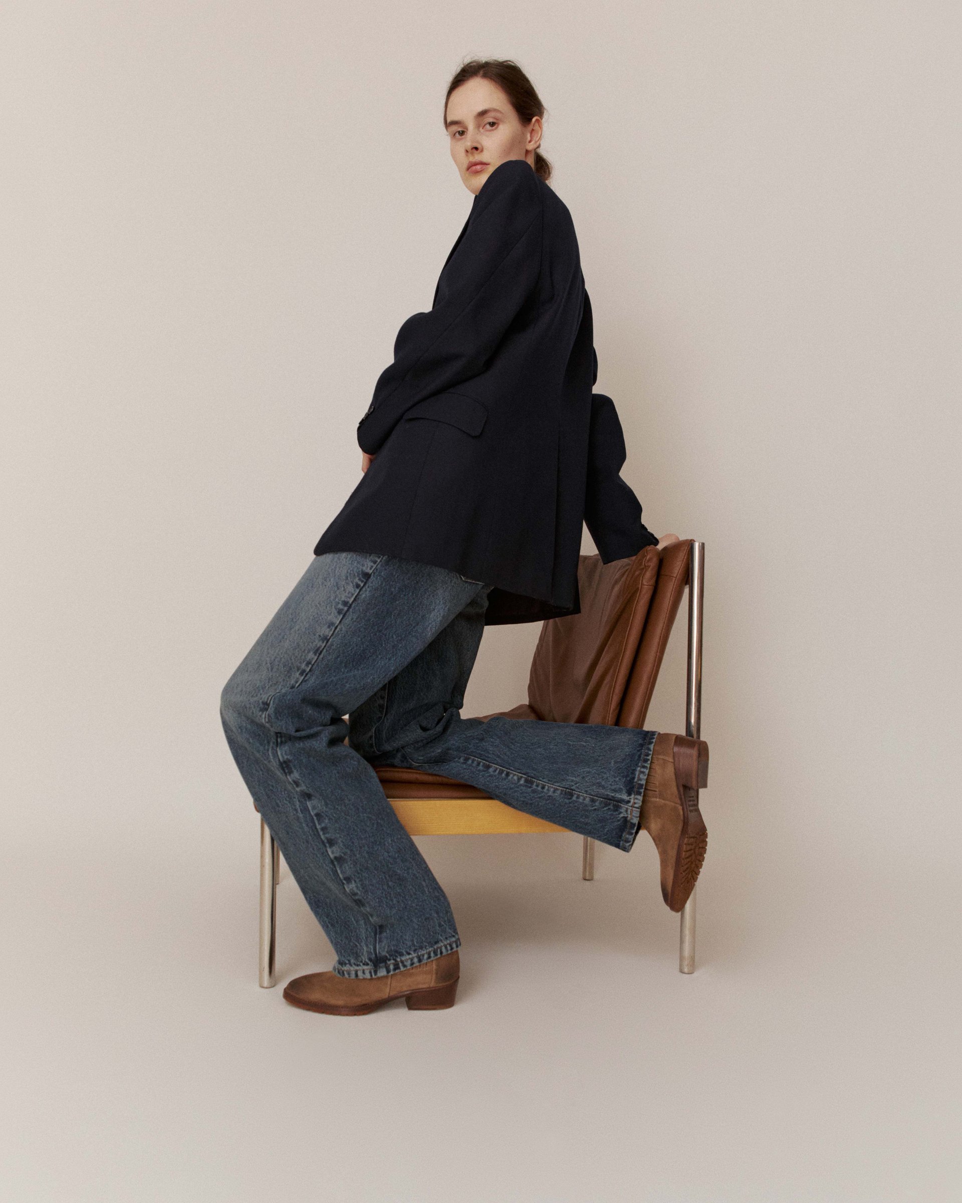 Светло-коричневые замшевые казаки - Main image