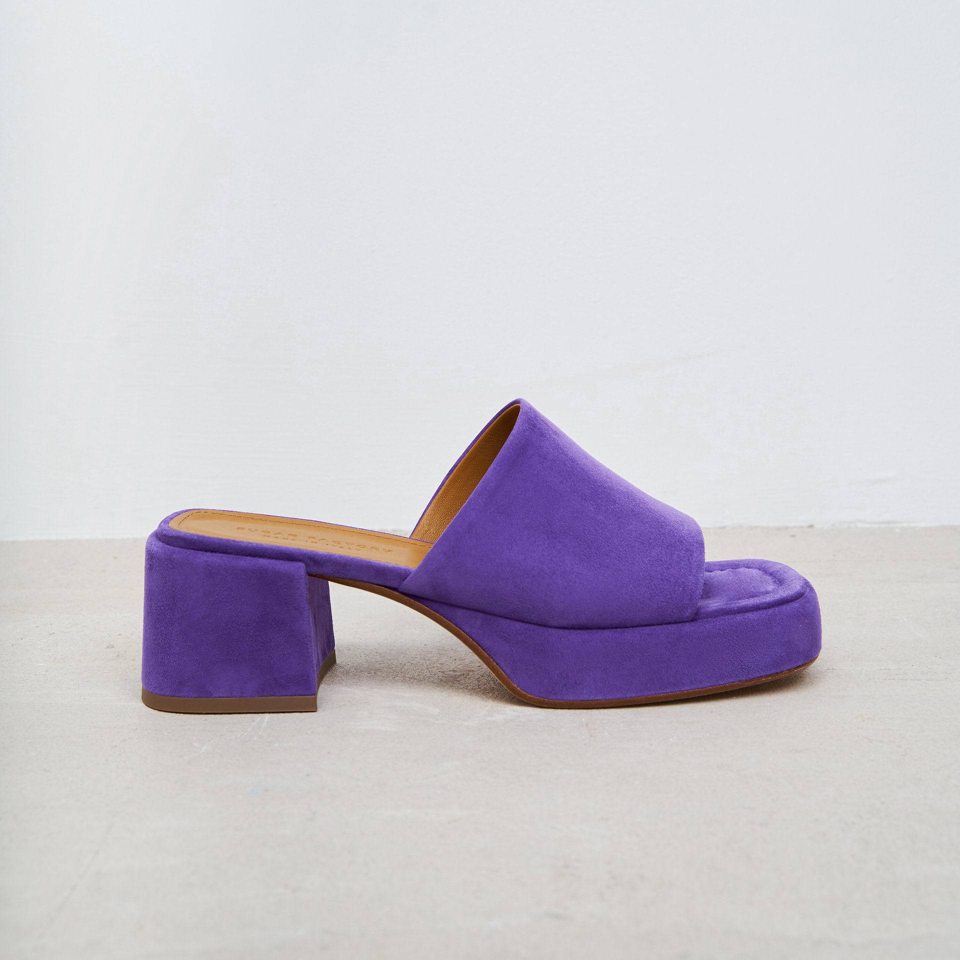 Фиолетовые замшевые мюли - Main image