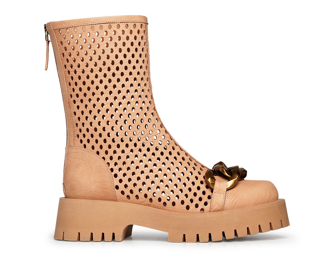 Бежевые кожаные ботинки - Main image