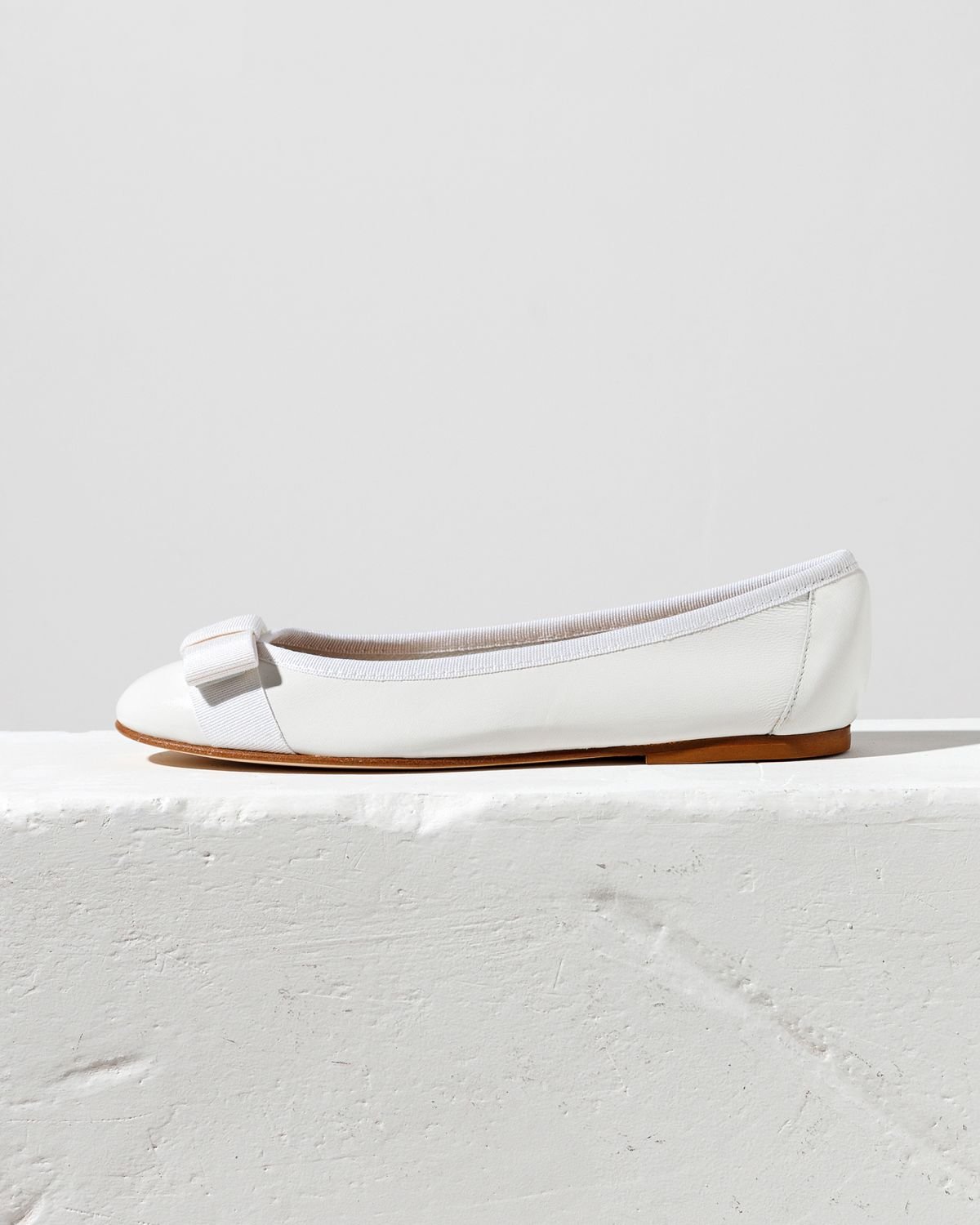 Белые кожаные балетки - Main image