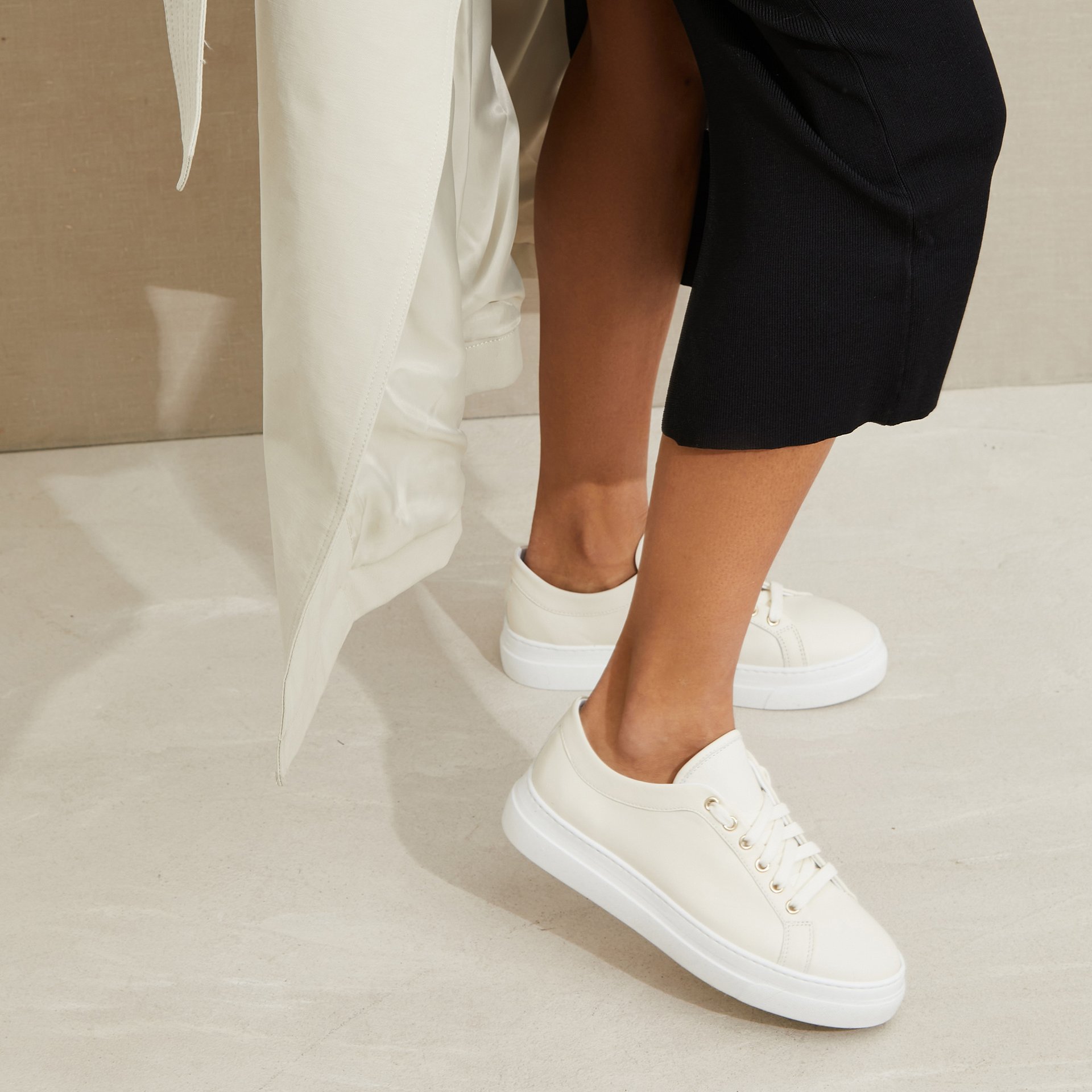 Кремовые кожаные кеды - Image 4 of 5