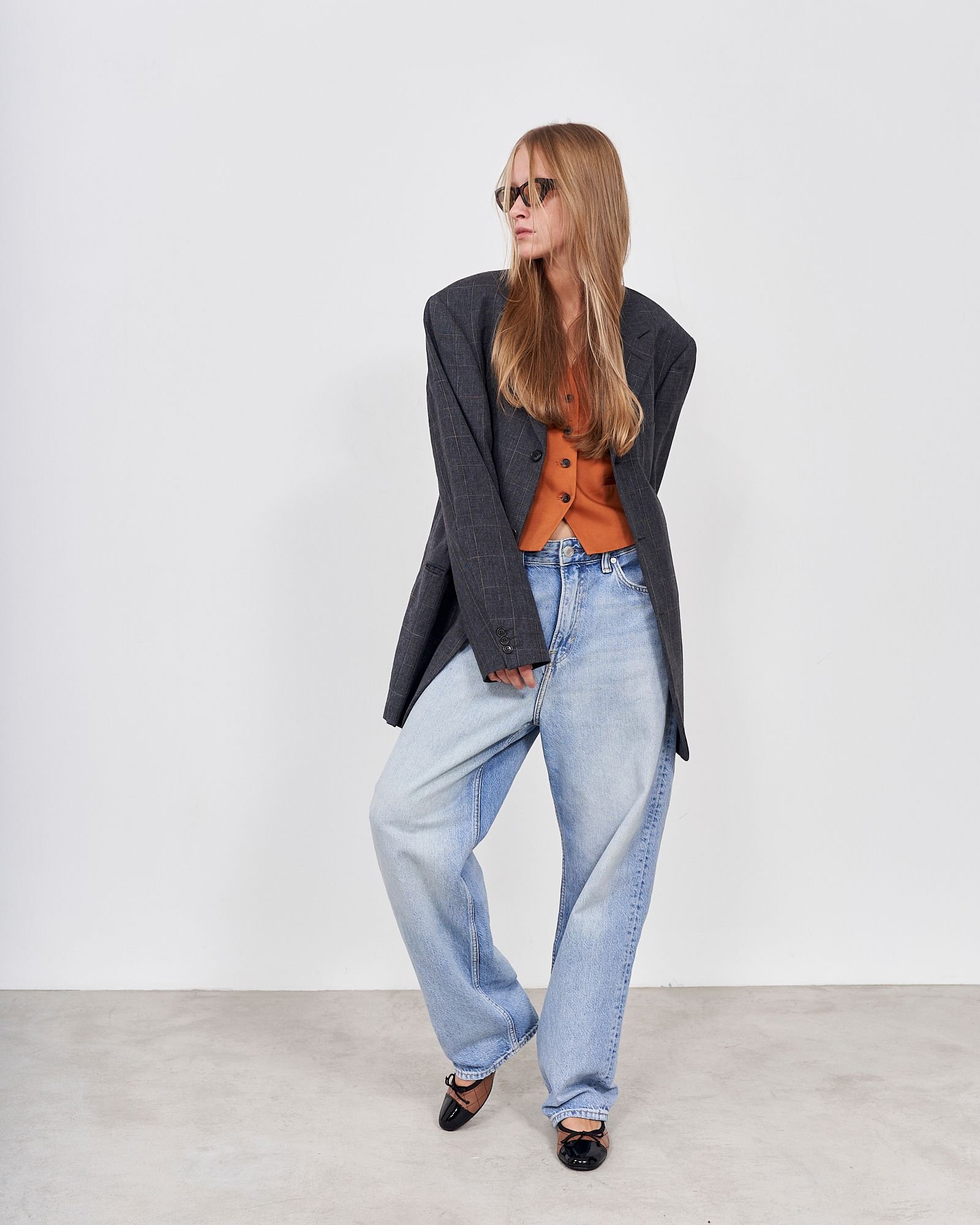 Коричневые кожаные балетки - Main image