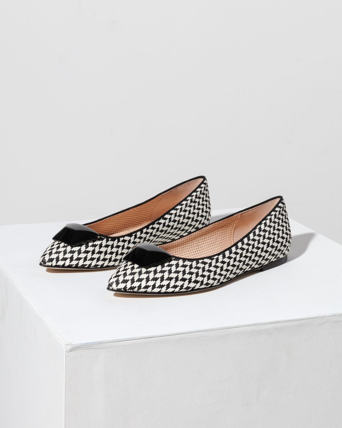 Черно-белые текстильные балетки - Image 3 of 4