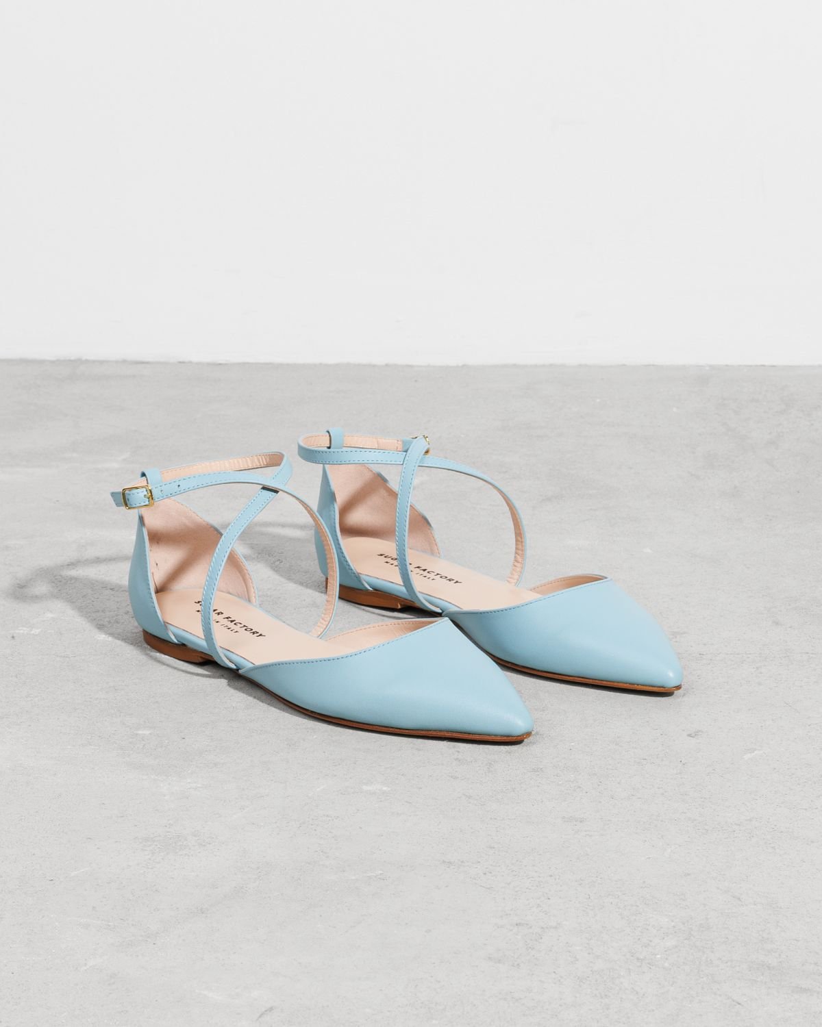 Голубые кожаные балетки - Image 3 of 6