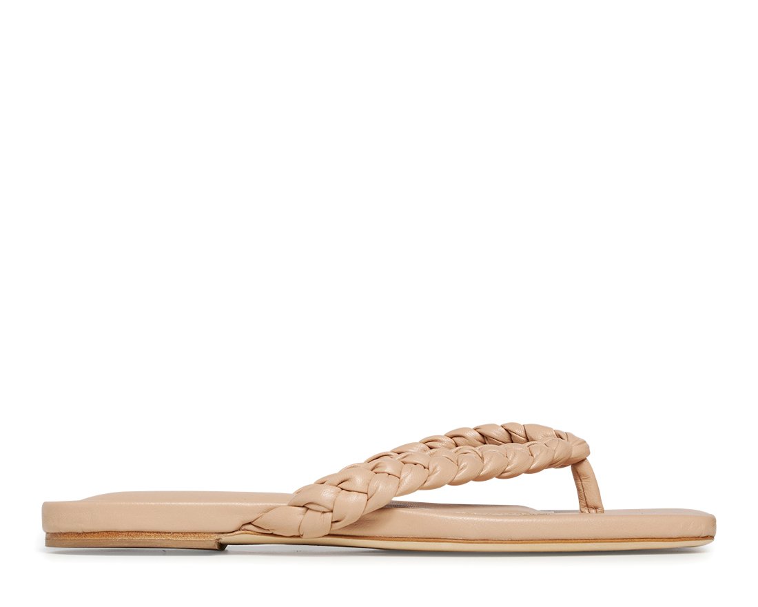 Бежевые кожаные шлепанцы - Main image