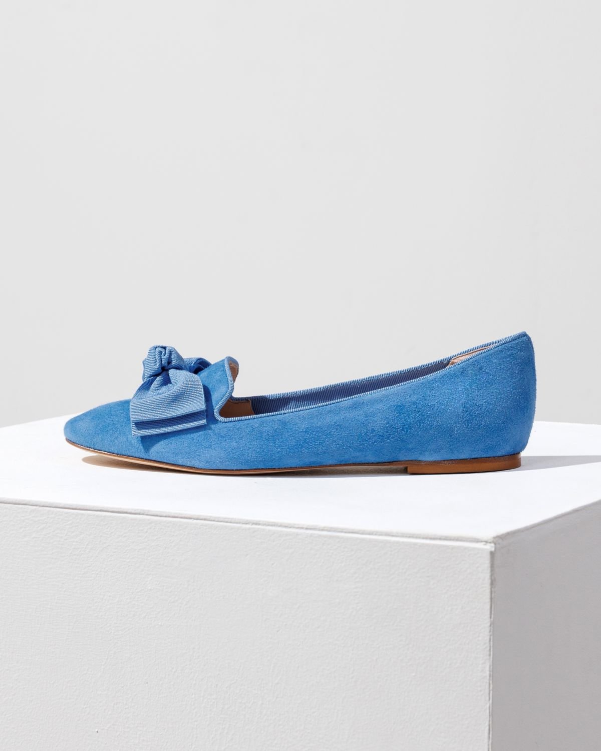 Светло-синие замшевые балетки - Main image