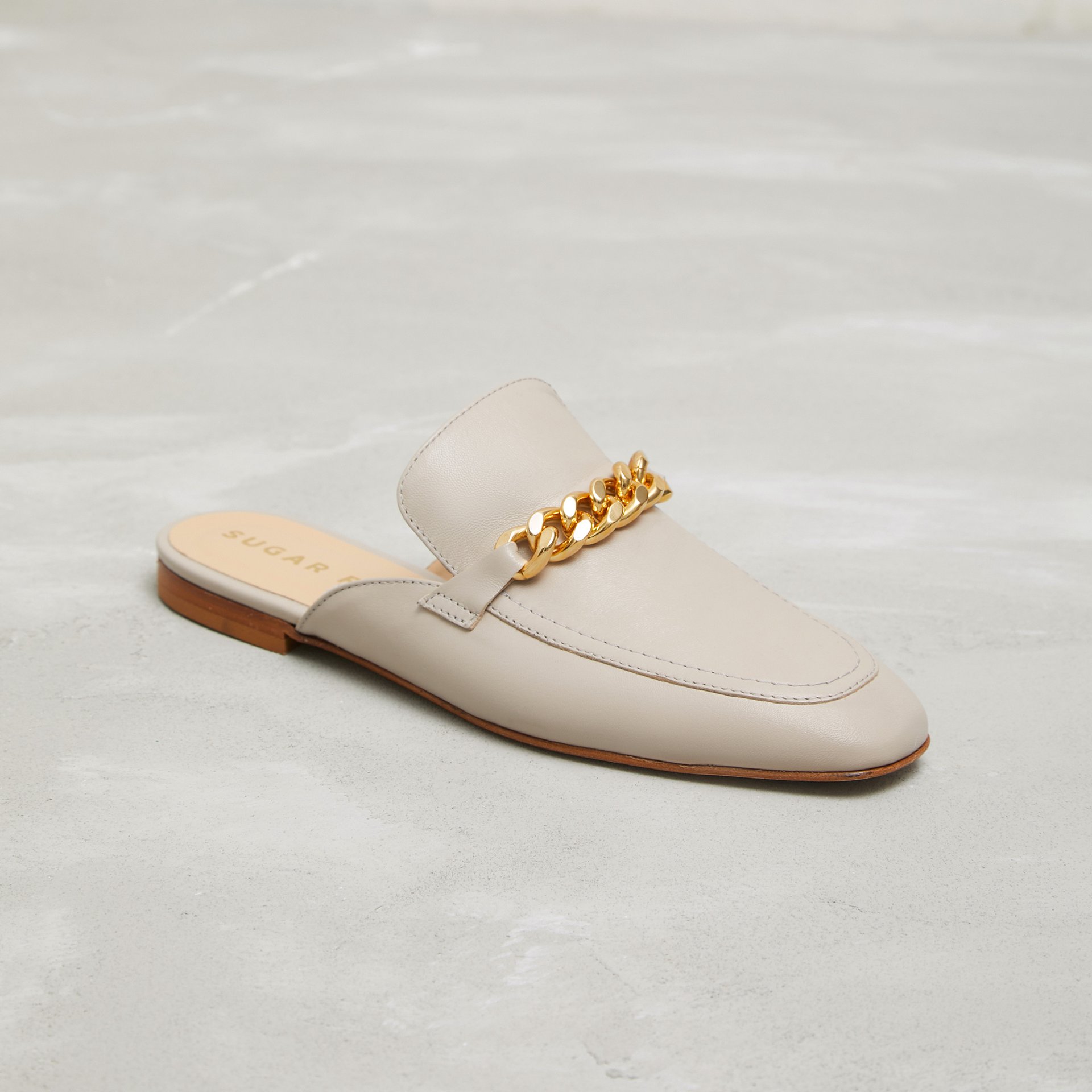 Серые кожаные слиперы